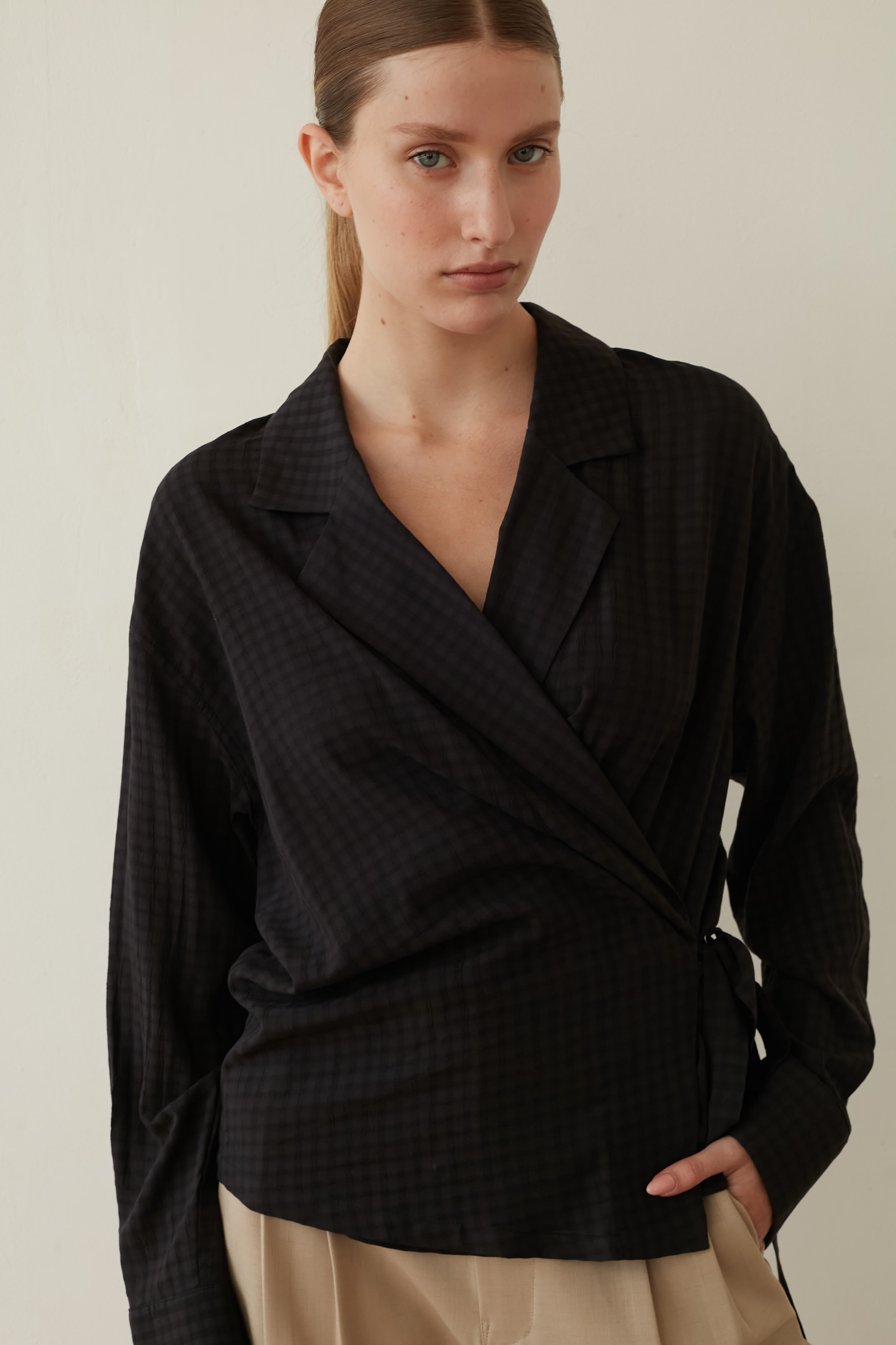 wrap top black