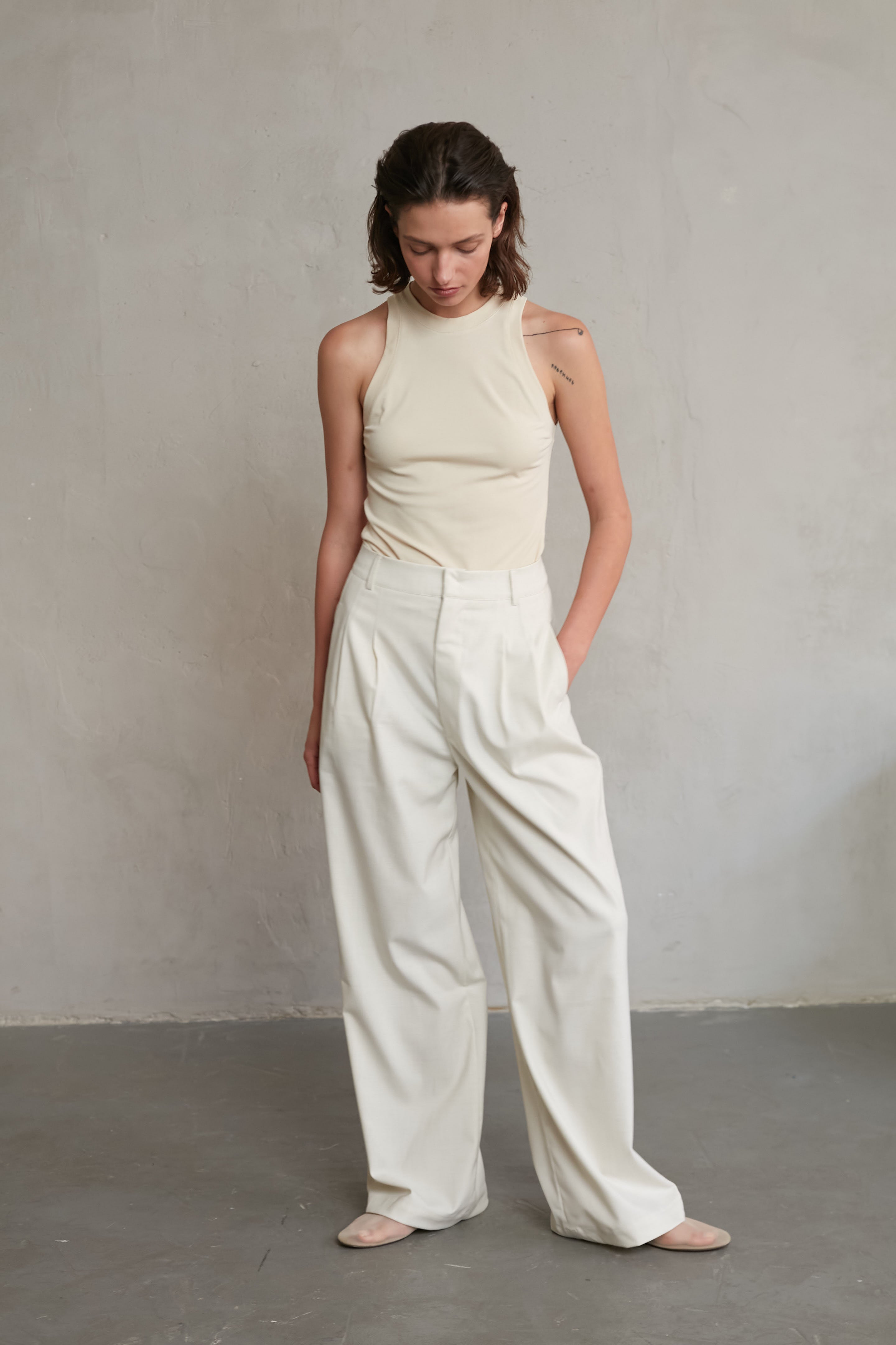 Wide bruno pants Beige