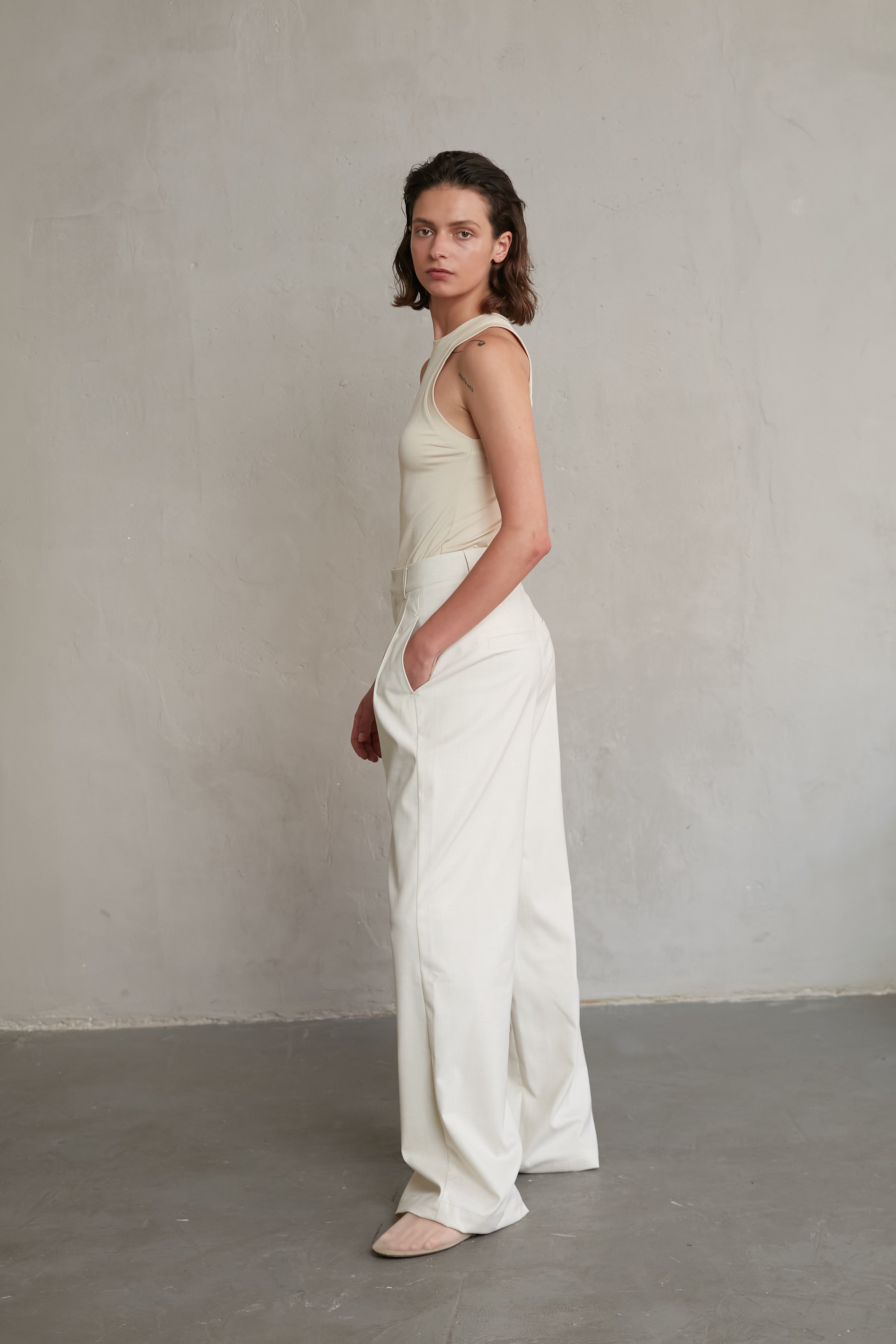 Wide bruno pants Beige