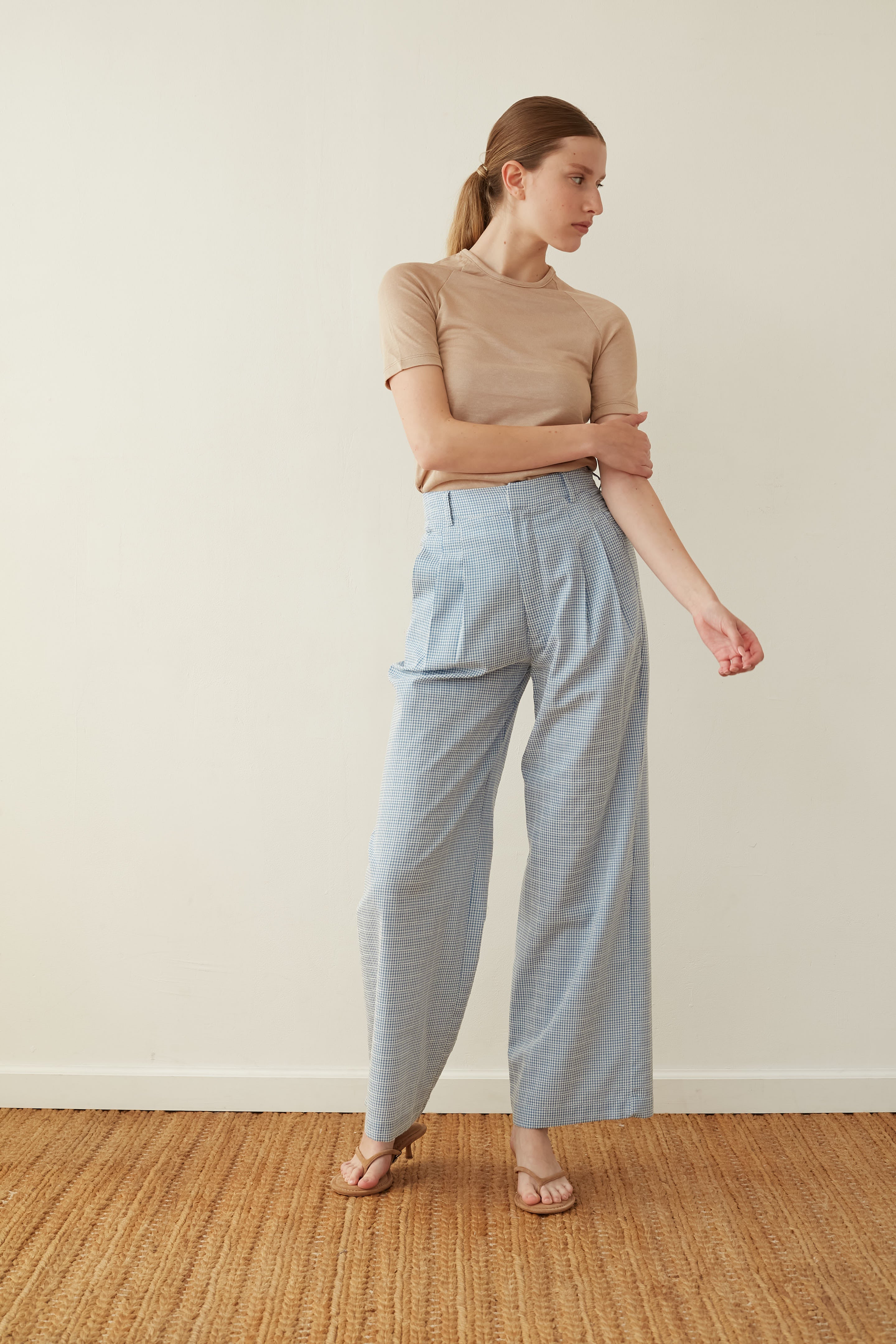Wide bruno pants blue Plaid