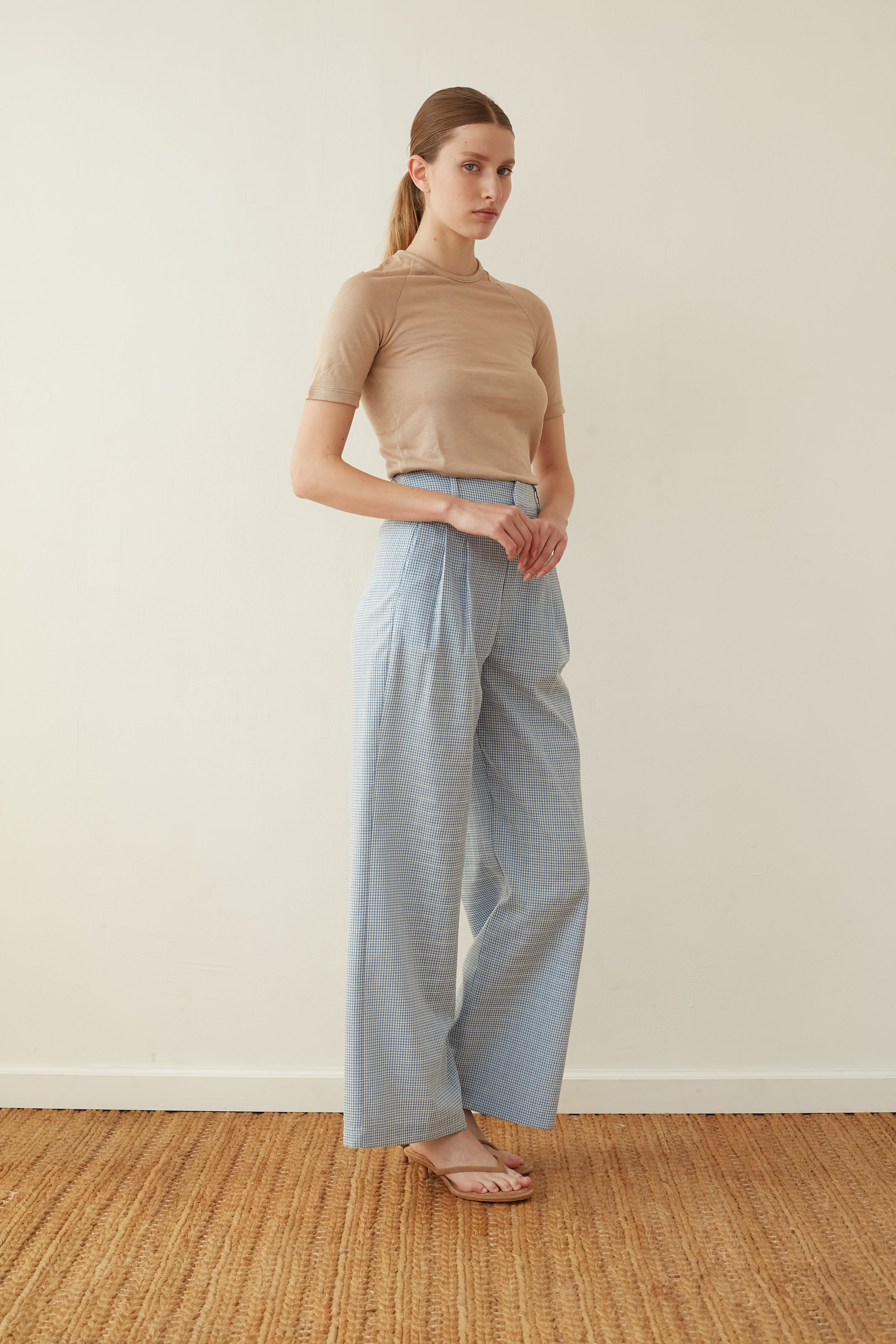 Wide bruno pants blue Plaid