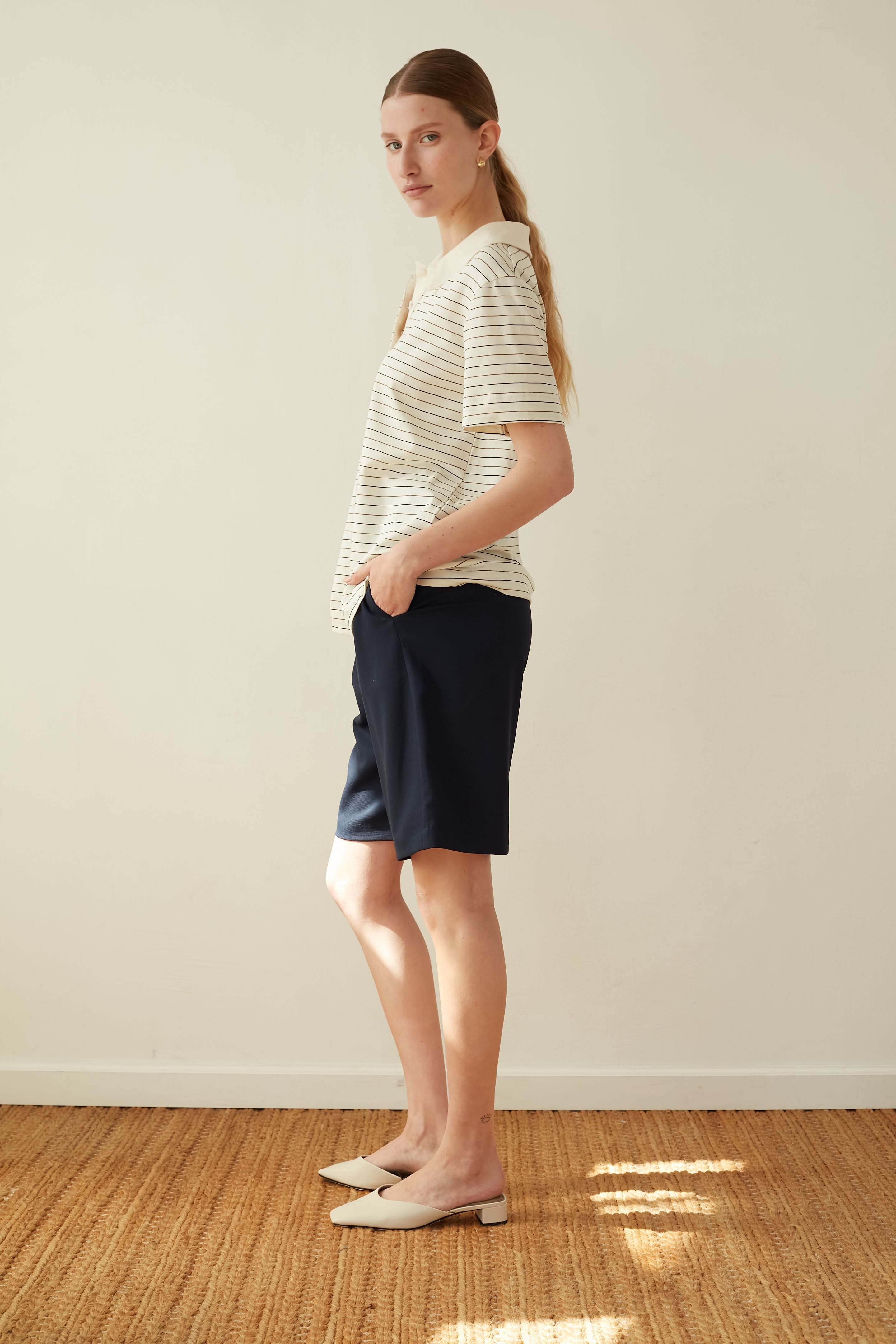 polo stripes t shirt cream