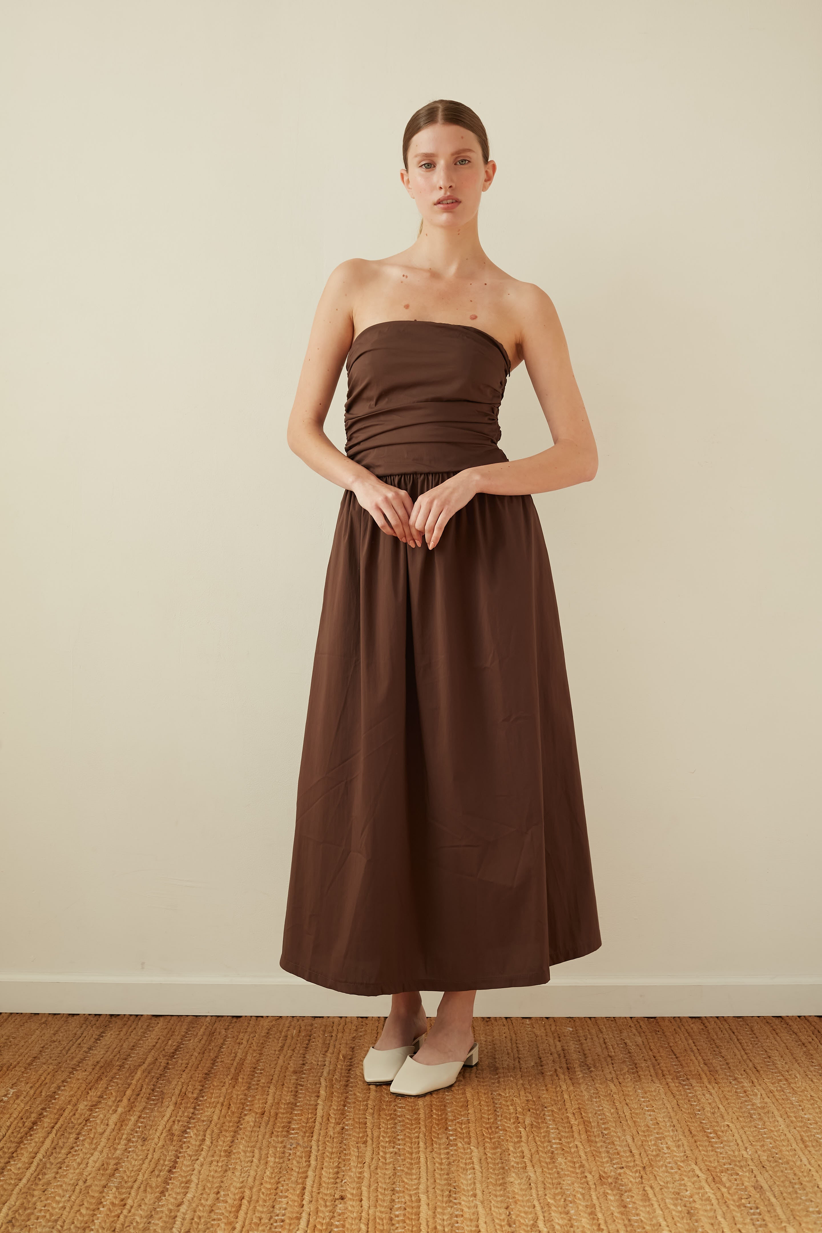 Strapless dress chocolate