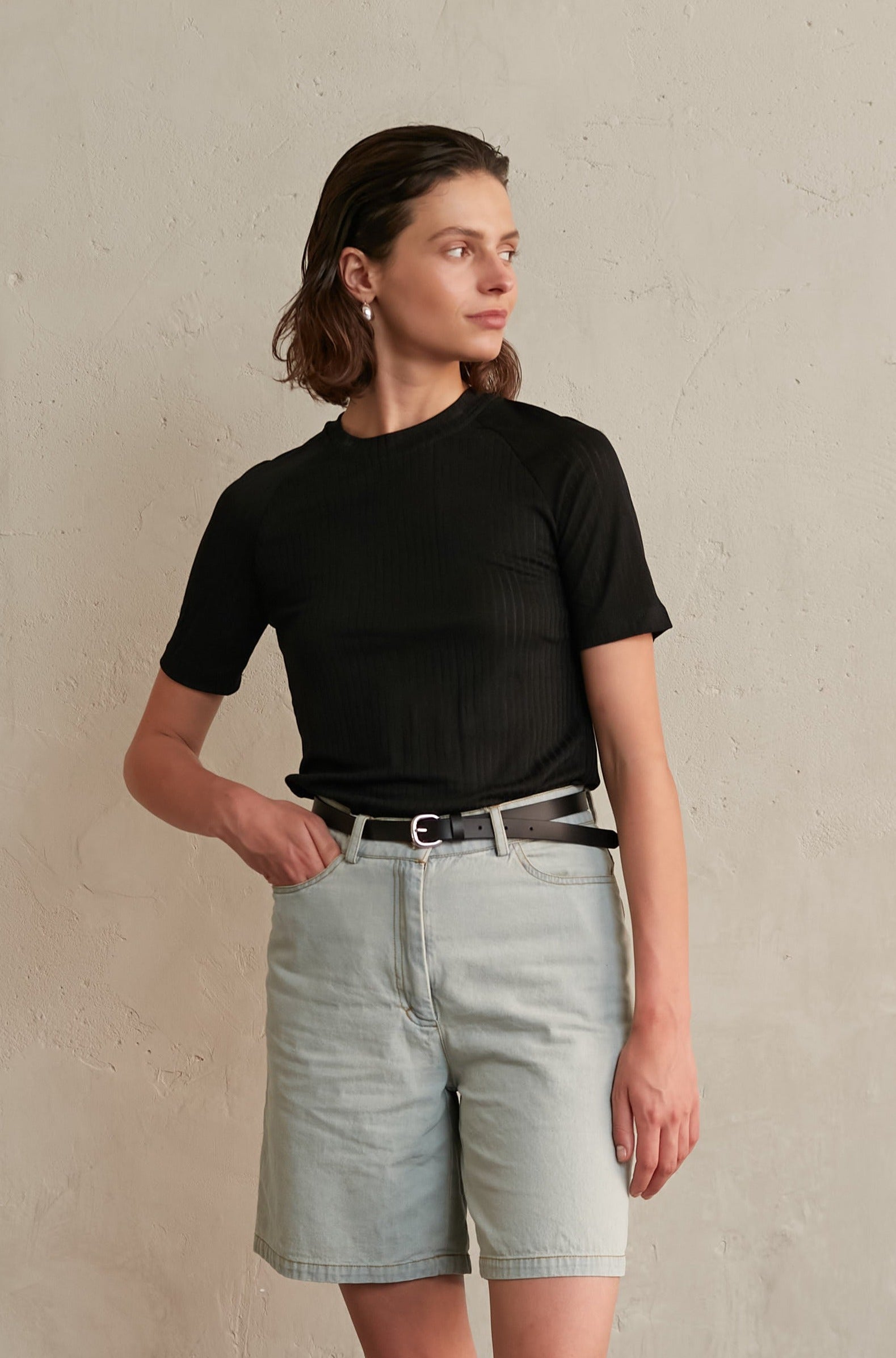 Rib soul top Black