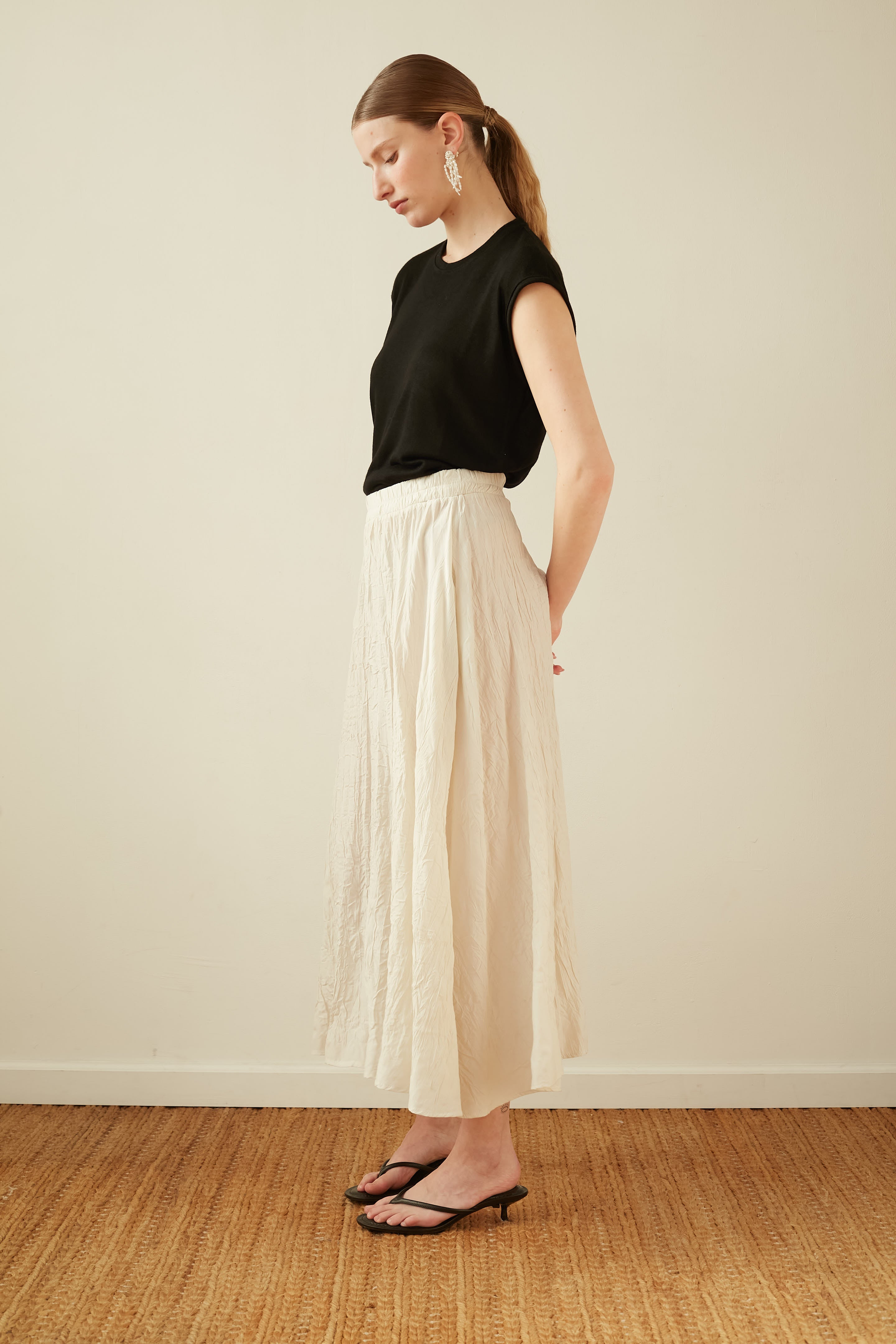 pleated skirt vanilla