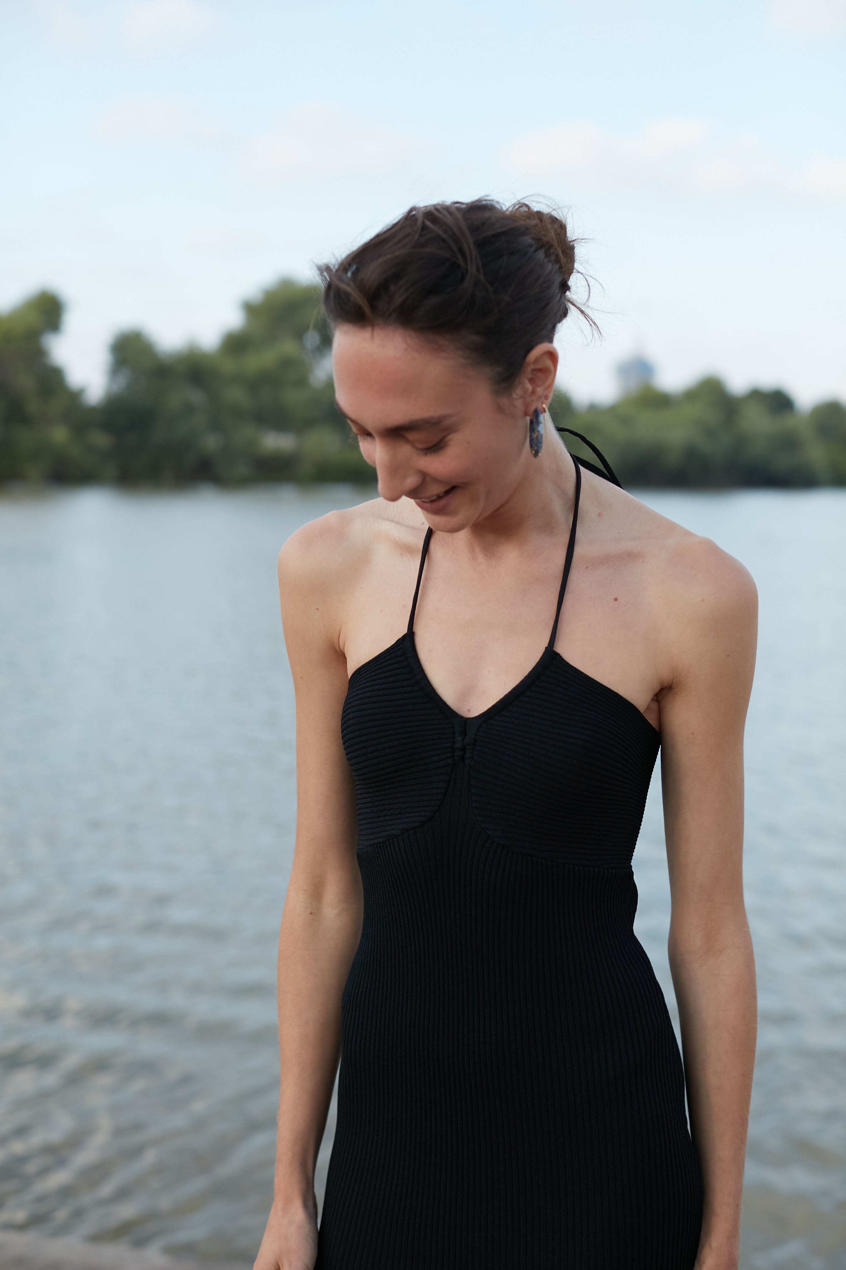 knit dress black