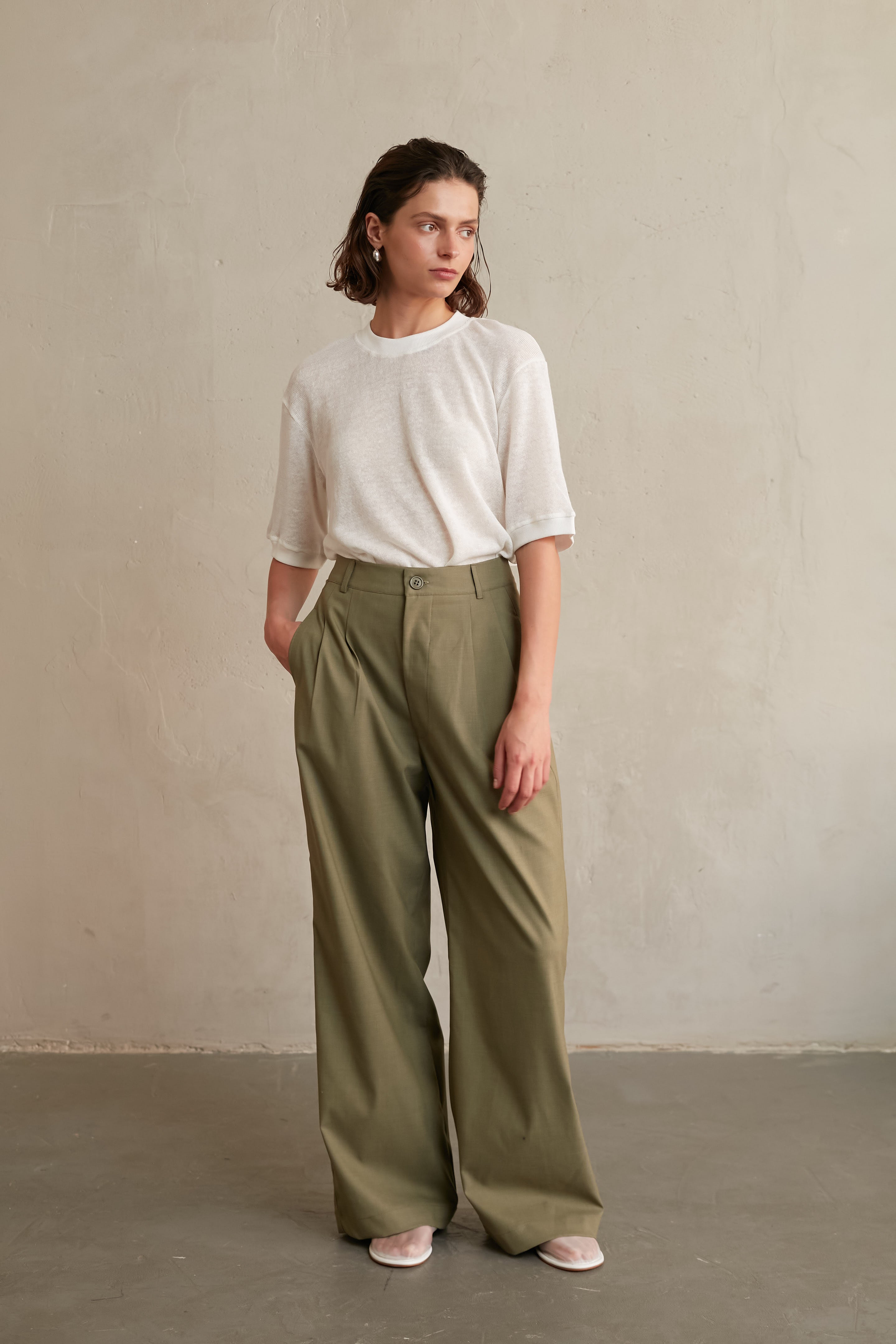 Wide bruno pants Olive