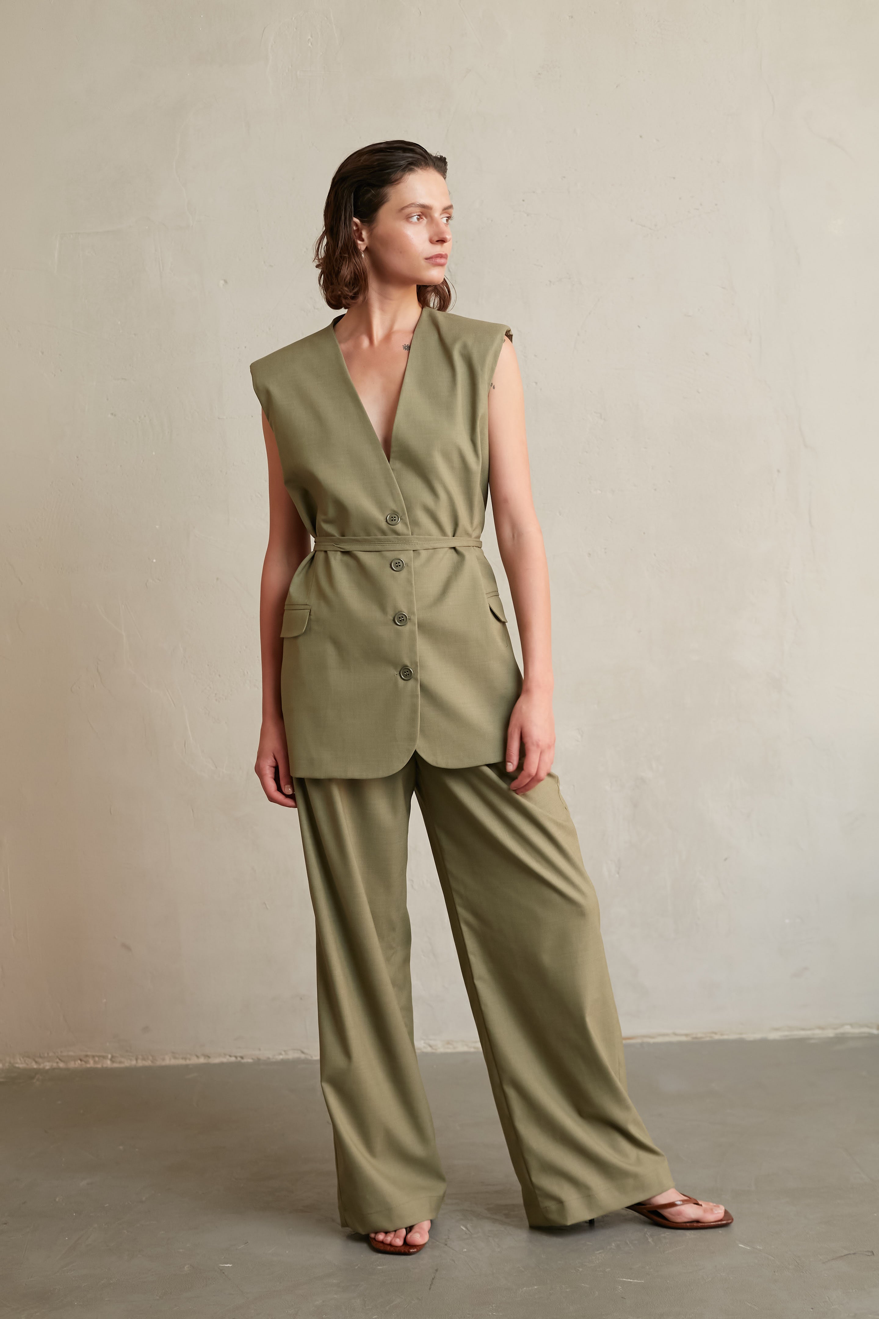 Wide bruno pants Olive