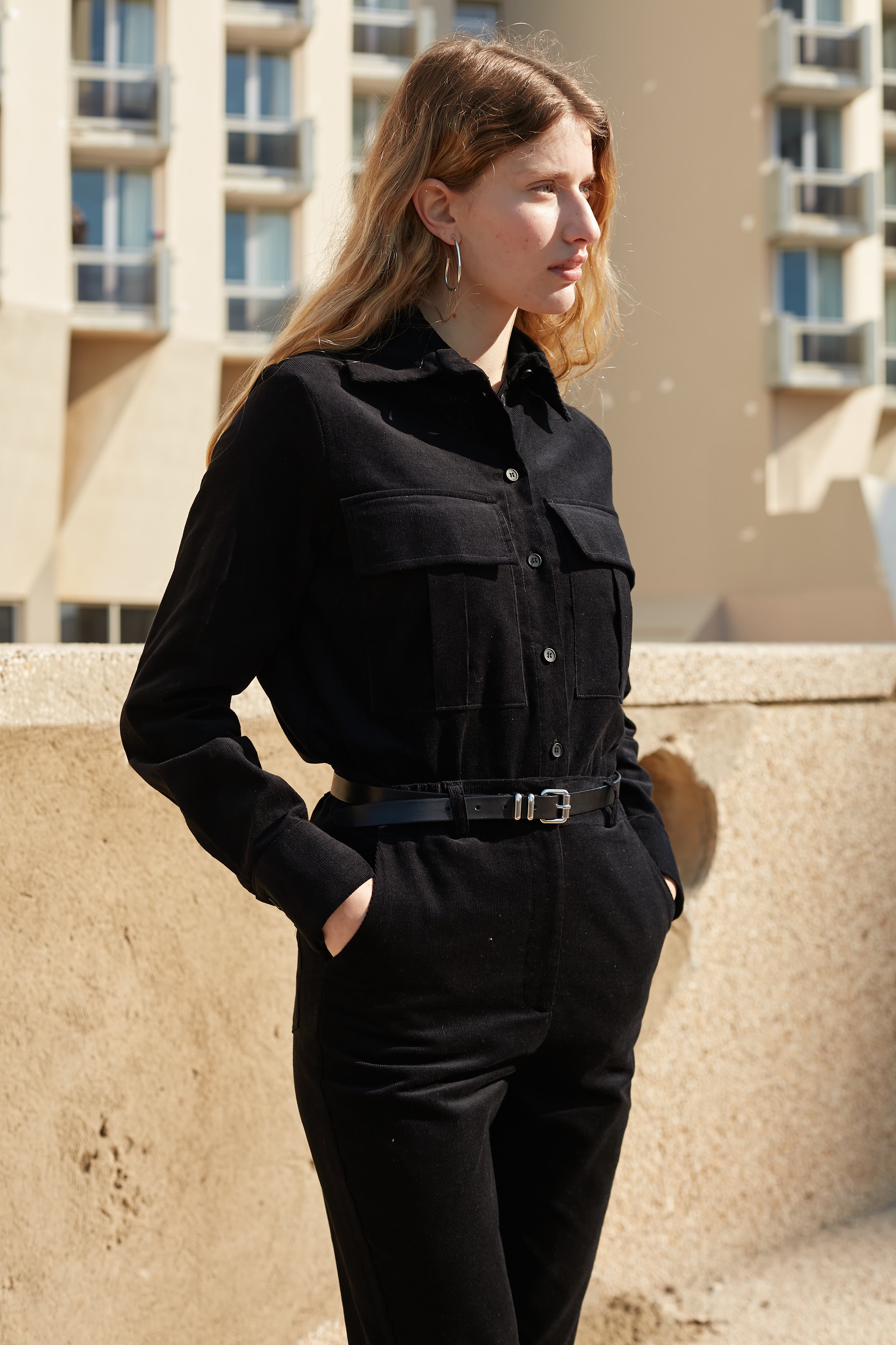 poppy top curduroy black