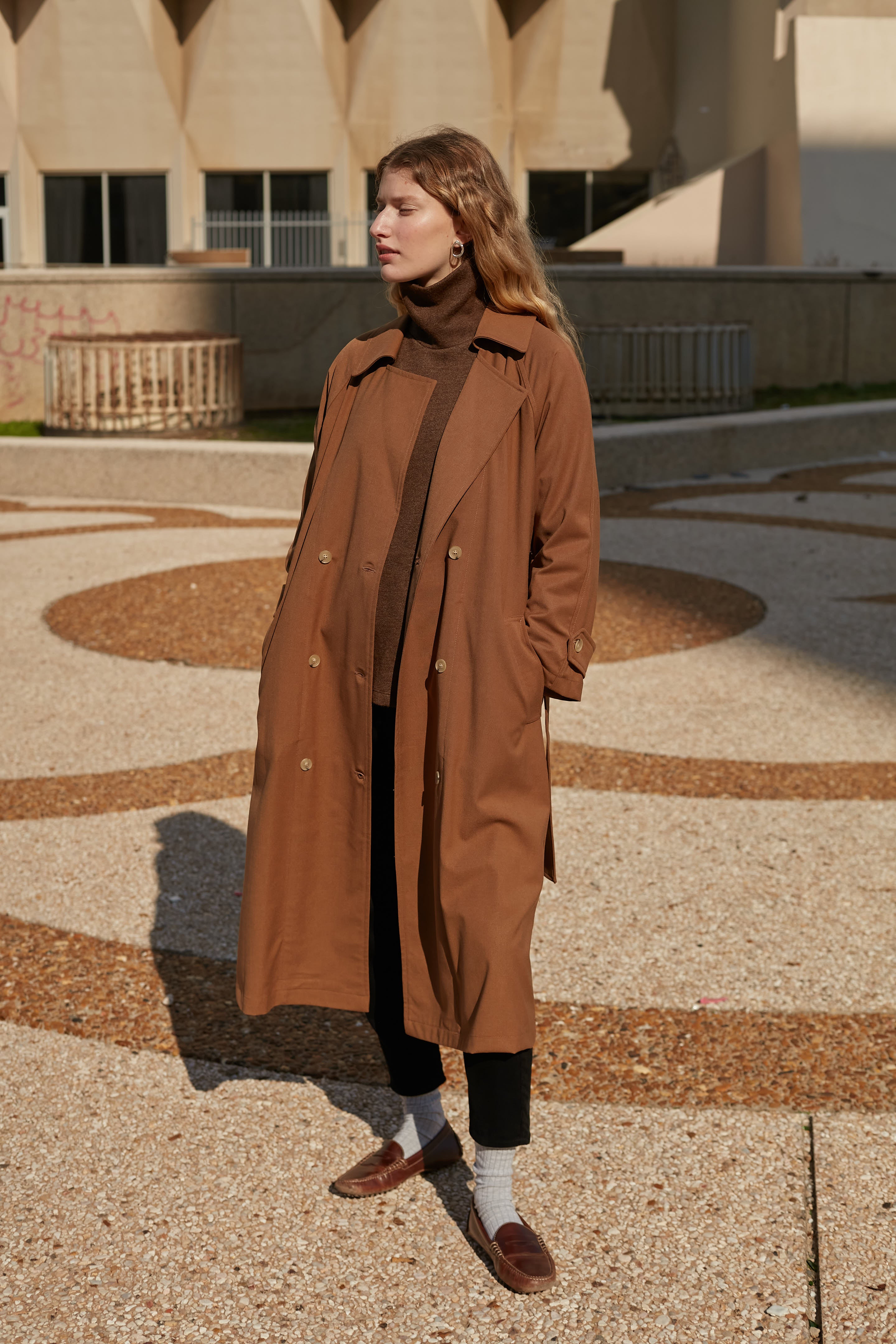 wind w trench coat Camel