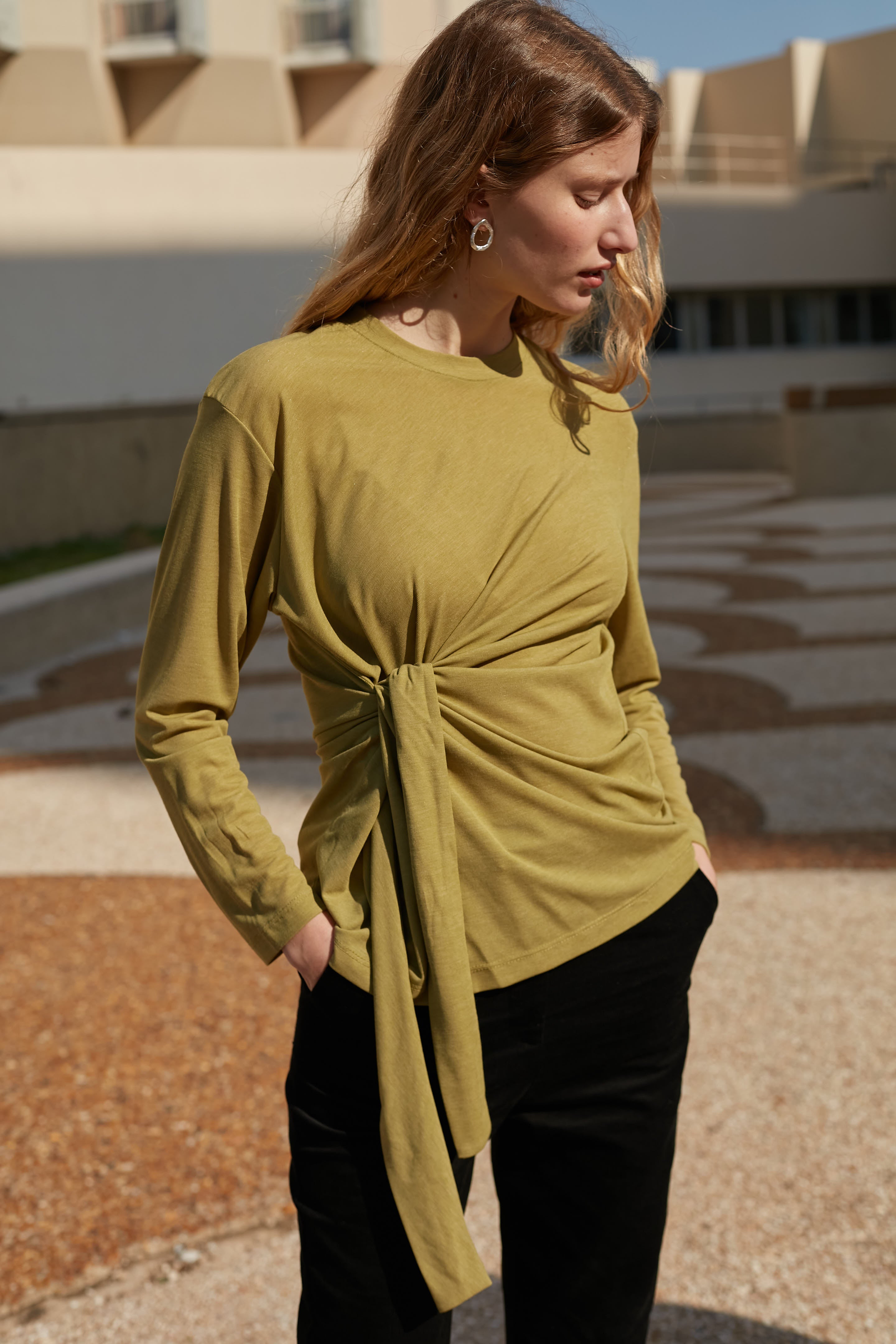 Tie shirt long green