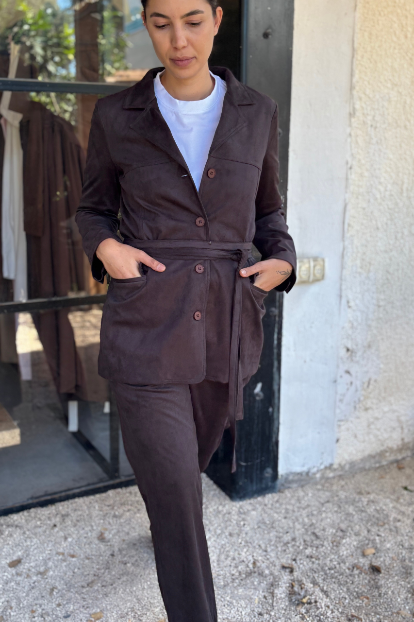 Suede jacket chocolate