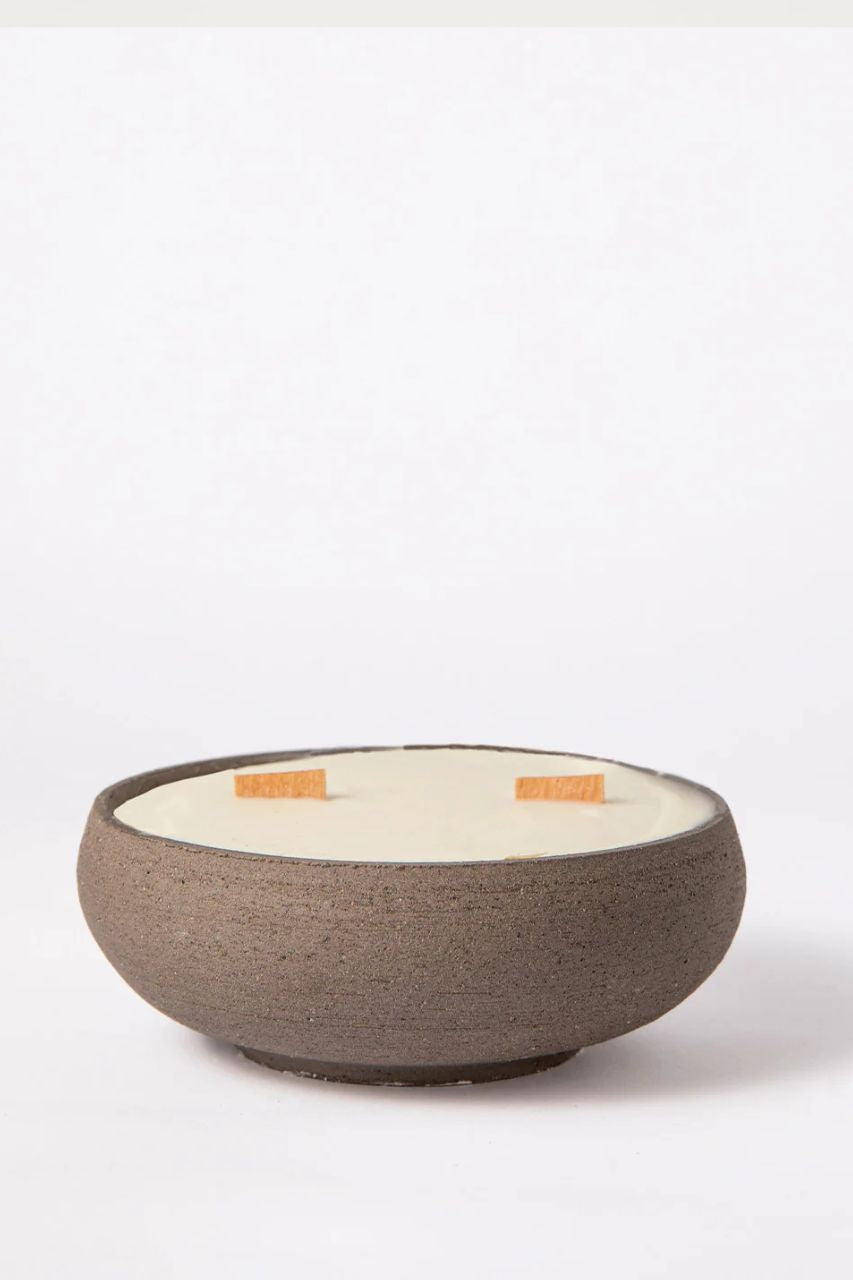 clay bowl Lavender candle volcanic Sade