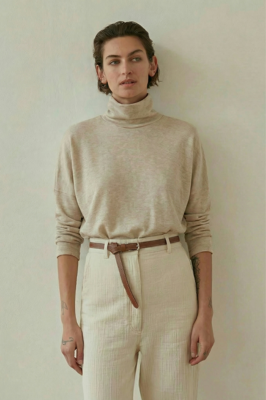 Cozy turtleneck top melange