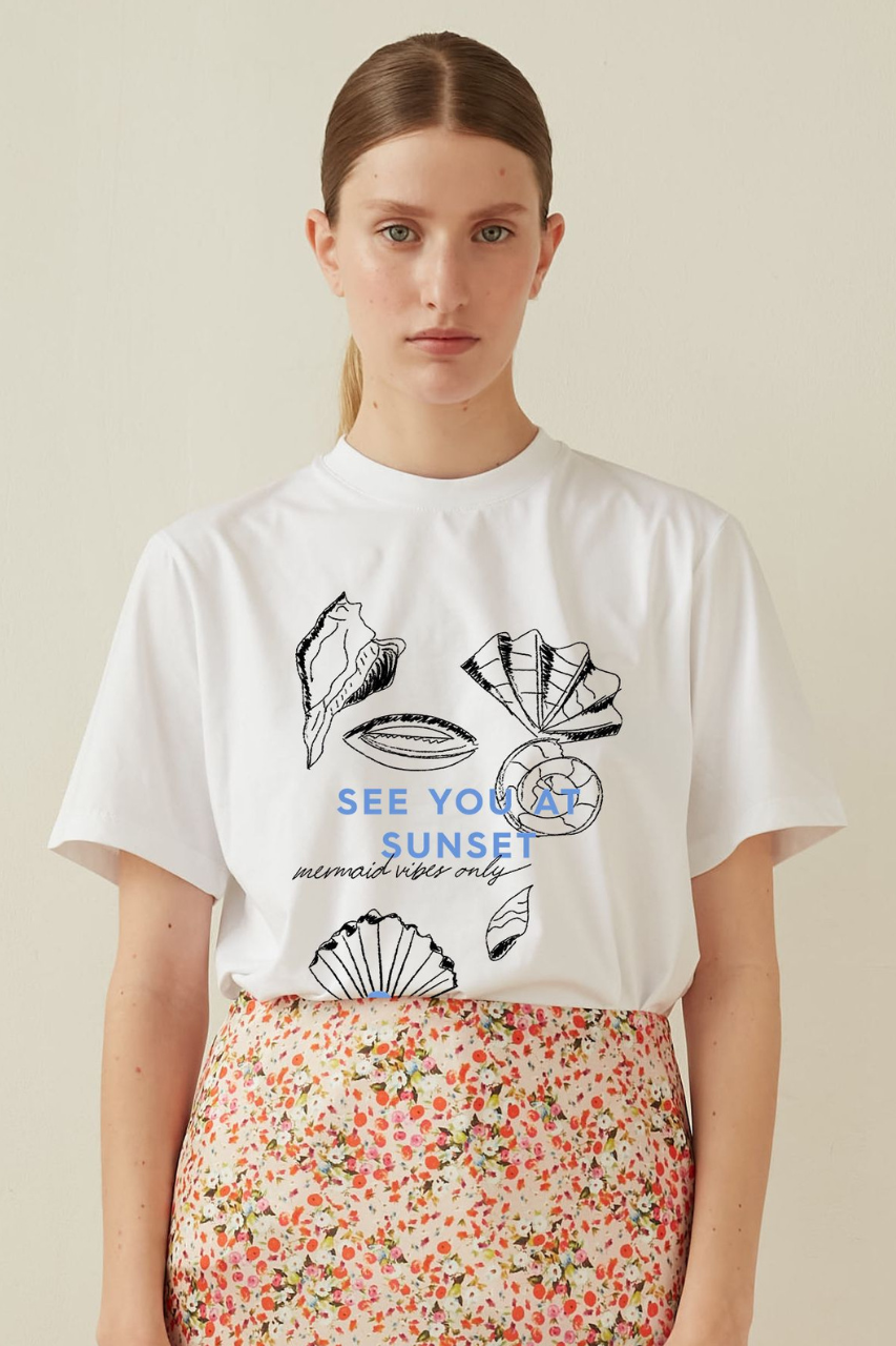 printed t shirt white