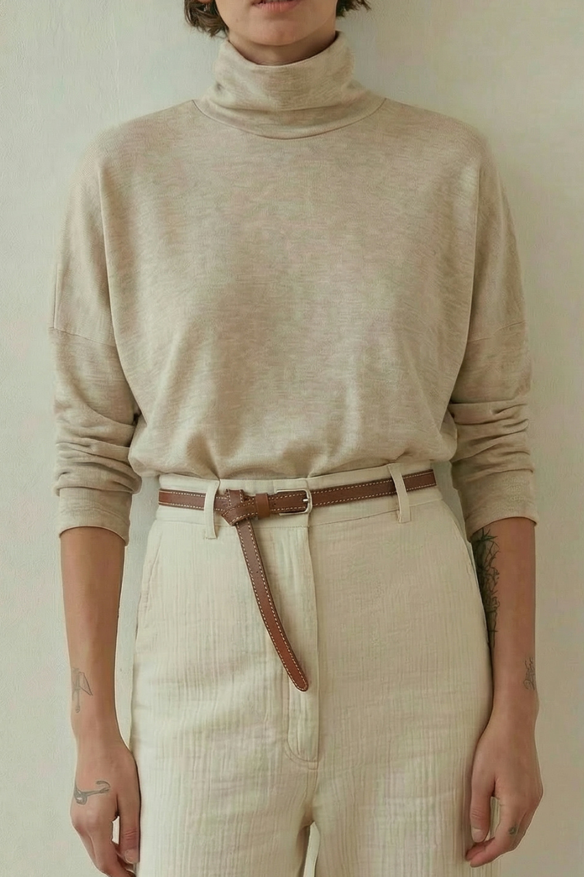 Cozy turtleneck top melange