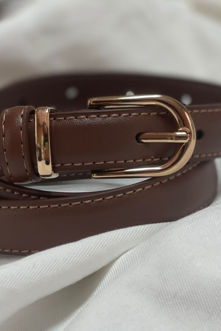 leather belt chocolate