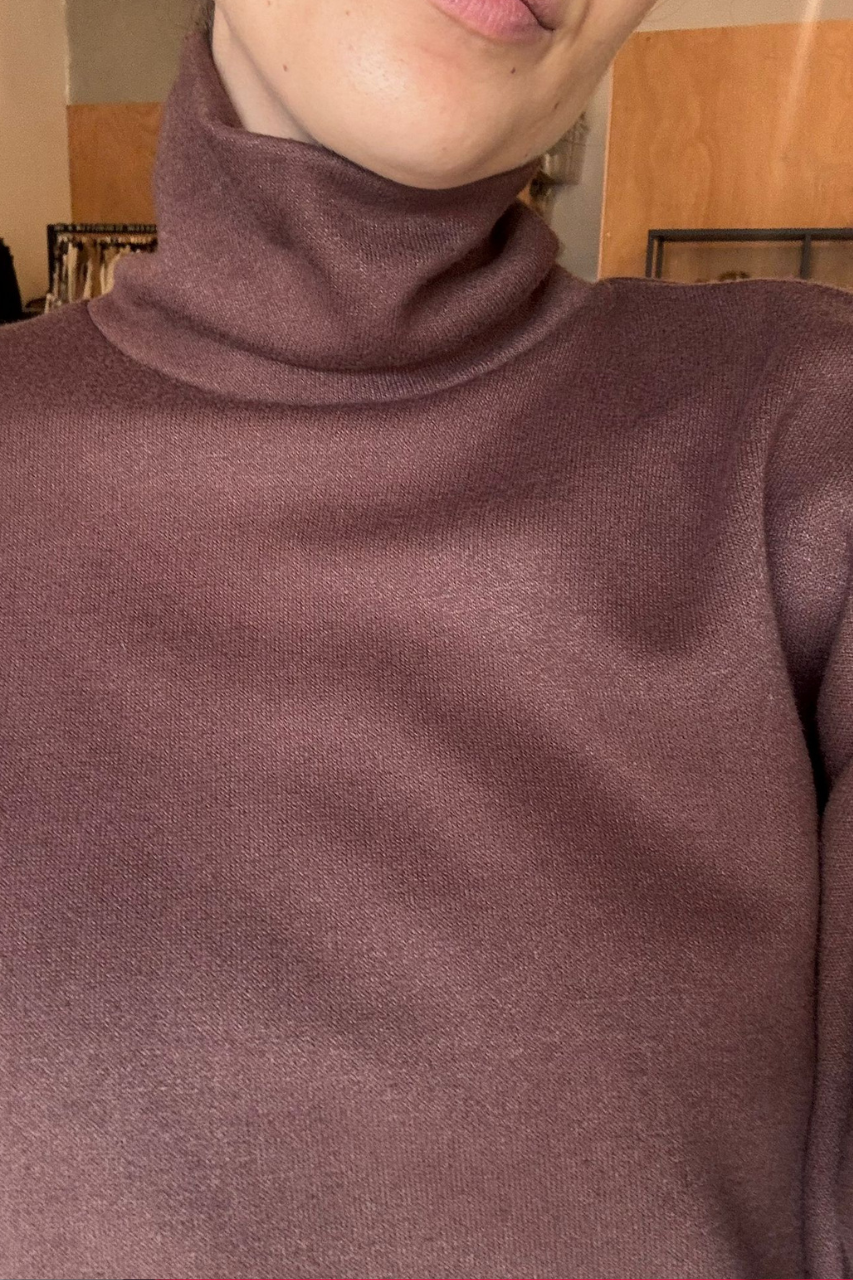 Cozy turtleneck top coffee