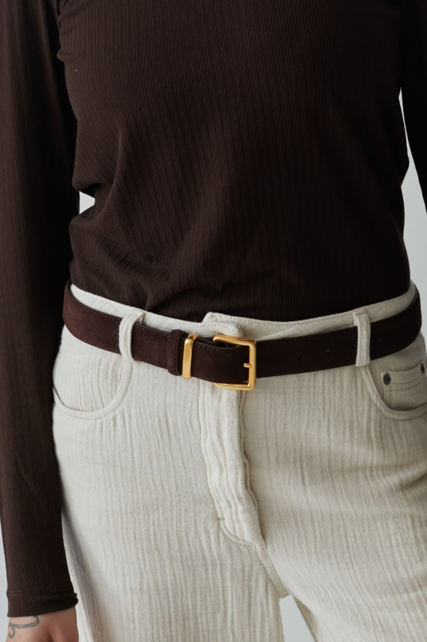 Suede belt chocolate