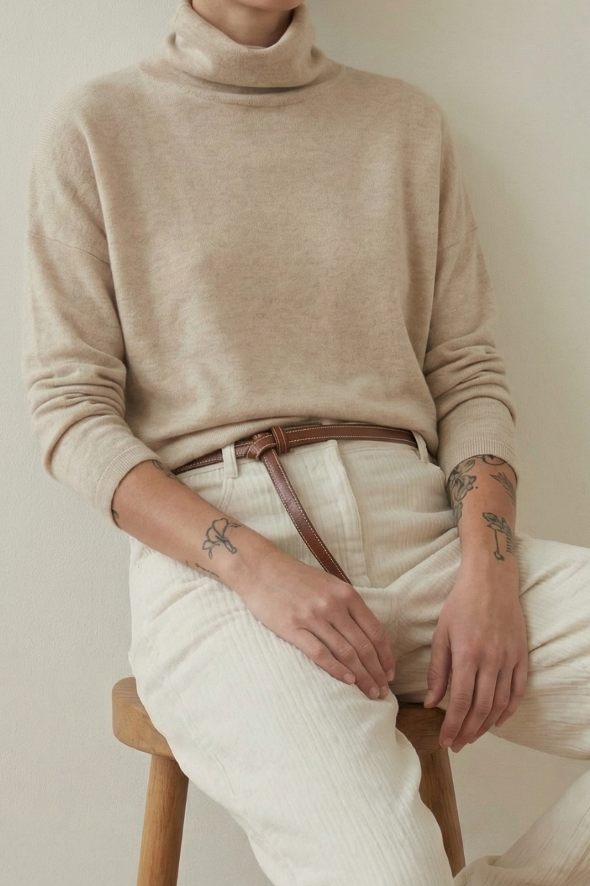 Cozy turtleneck top melange