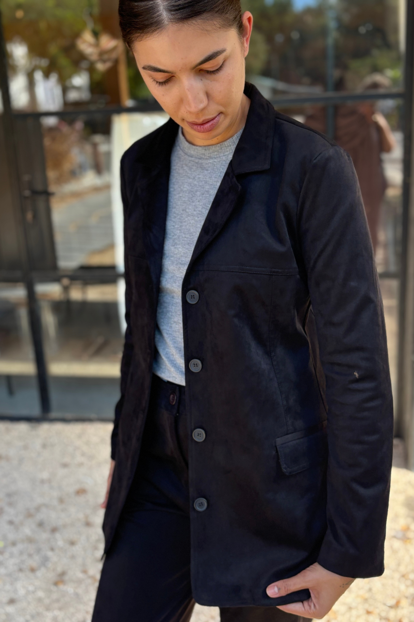 Suede jacket black