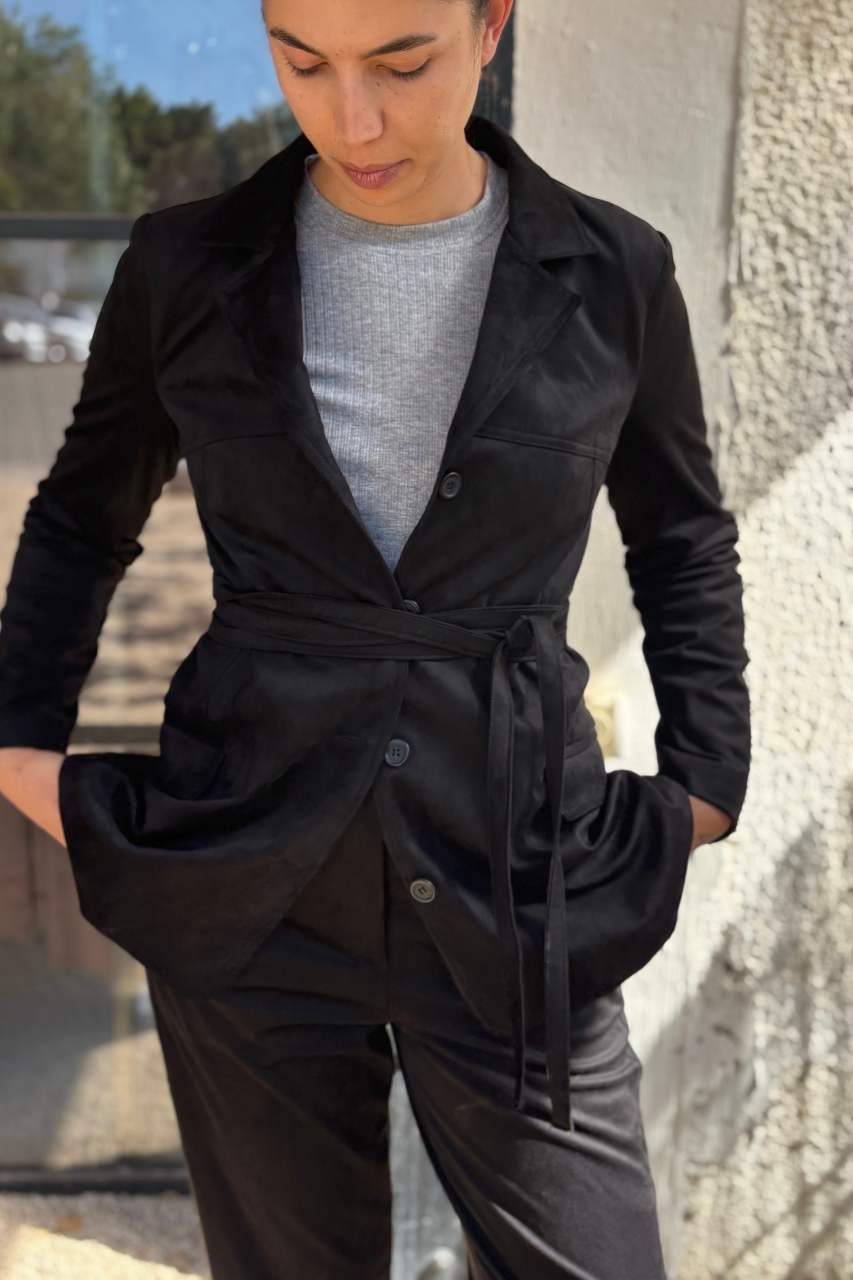 Suede jacket black