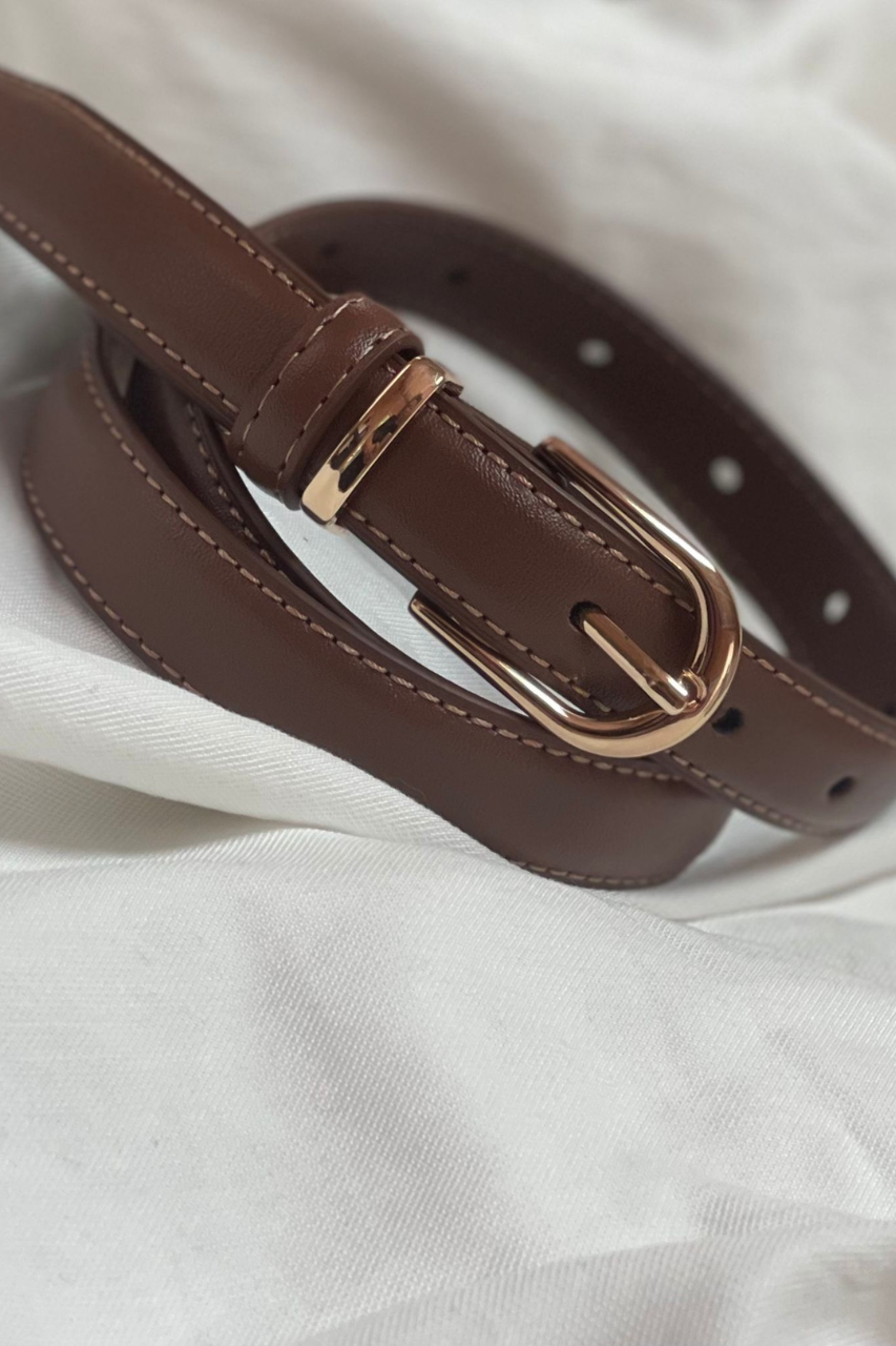 leather belt chocolate