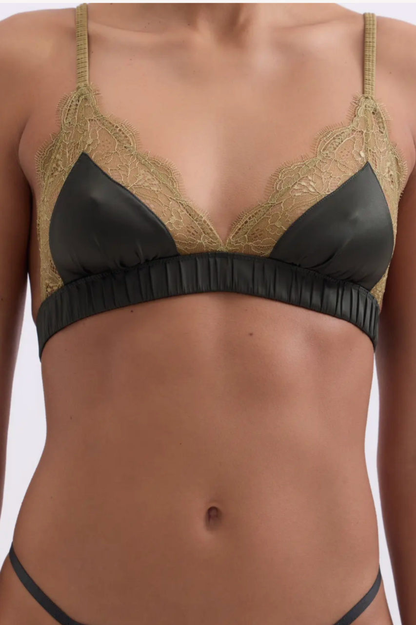 Love Lace bralette Dark green