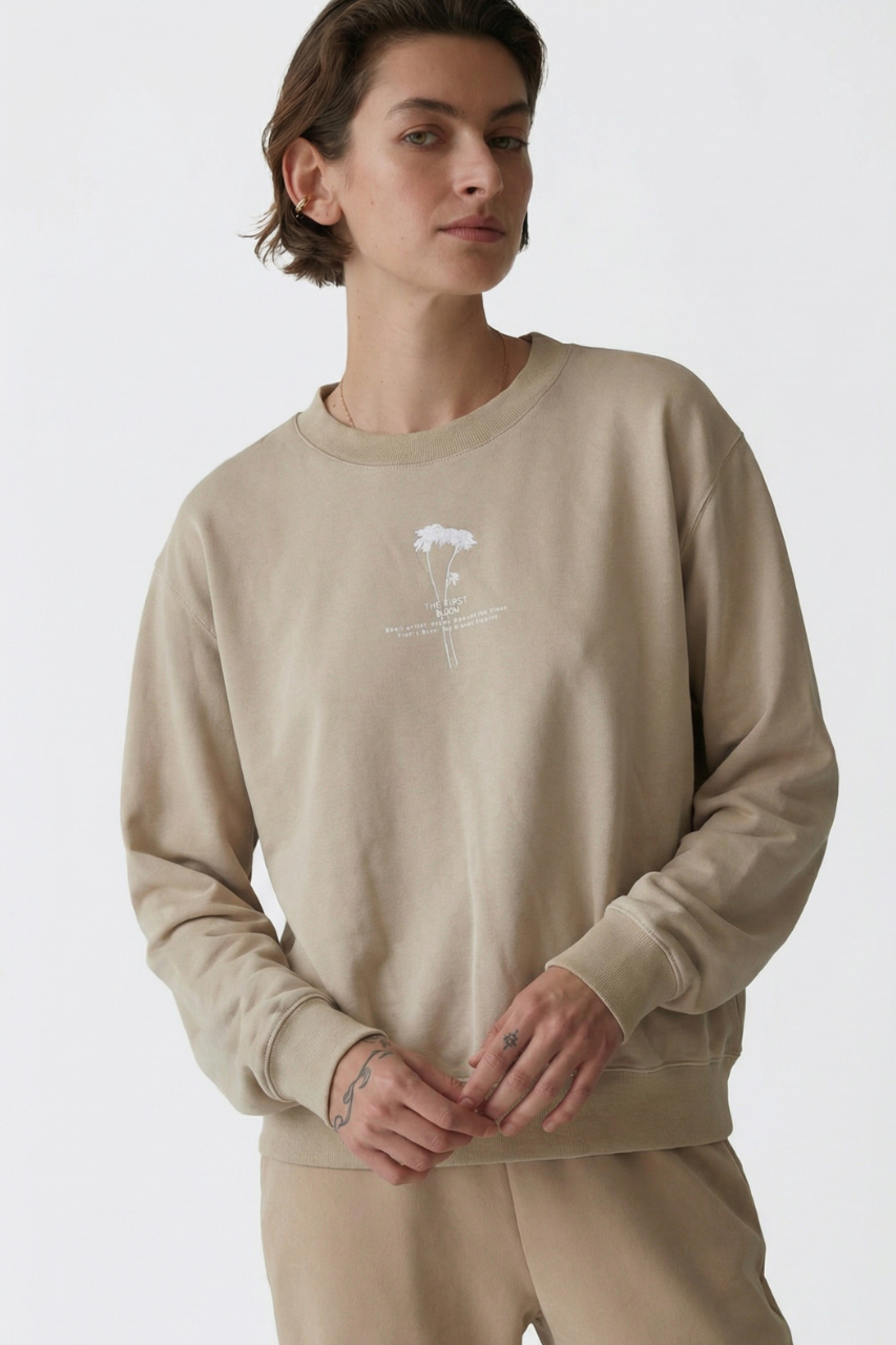 Printed sweatshirt beige
