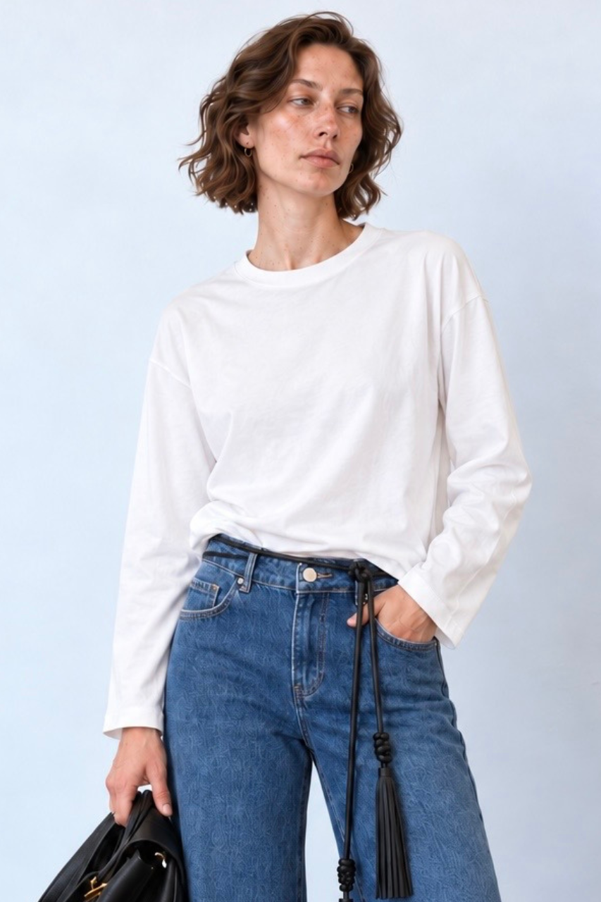 long Basic T white