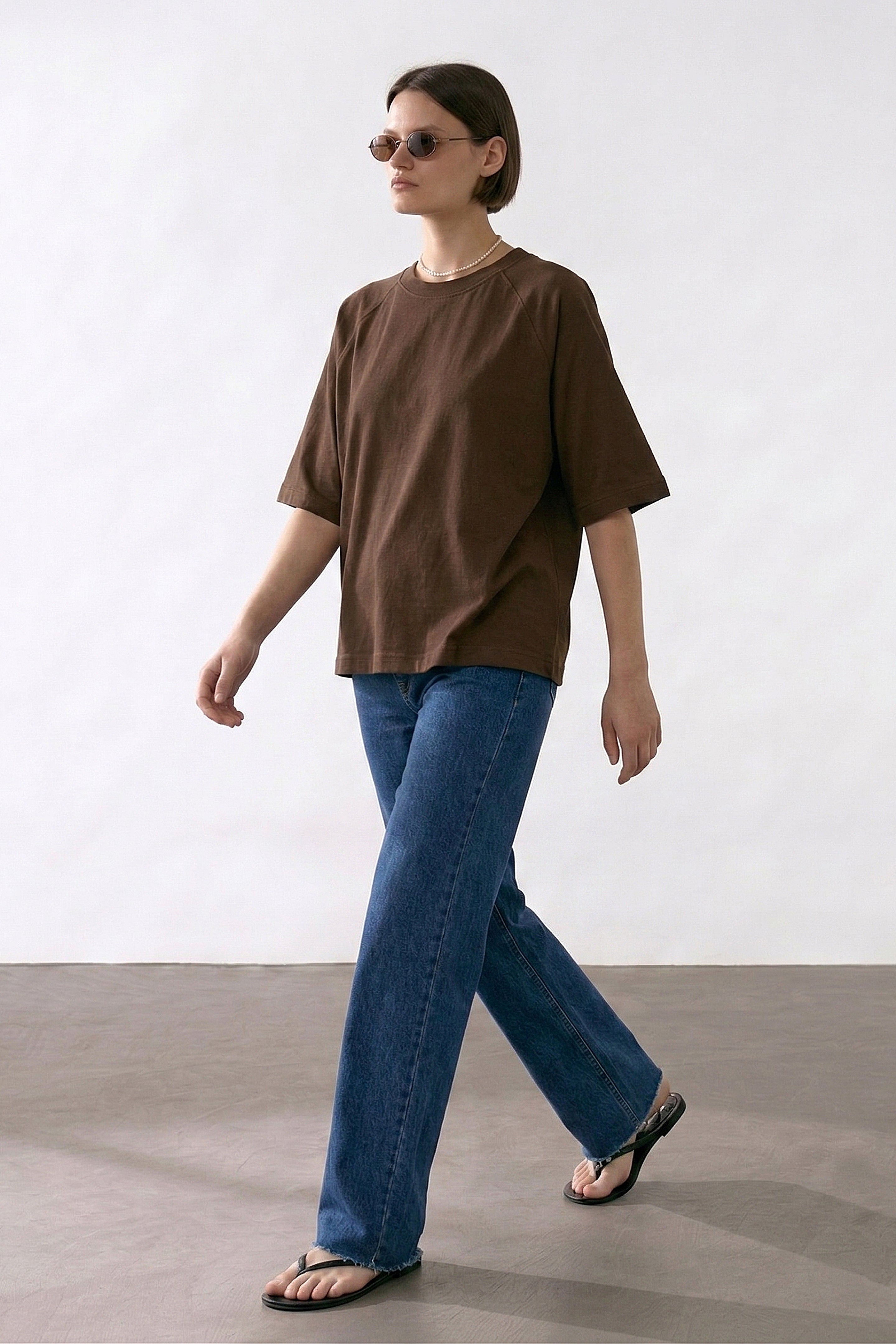 BOXY COTTON T coffee
