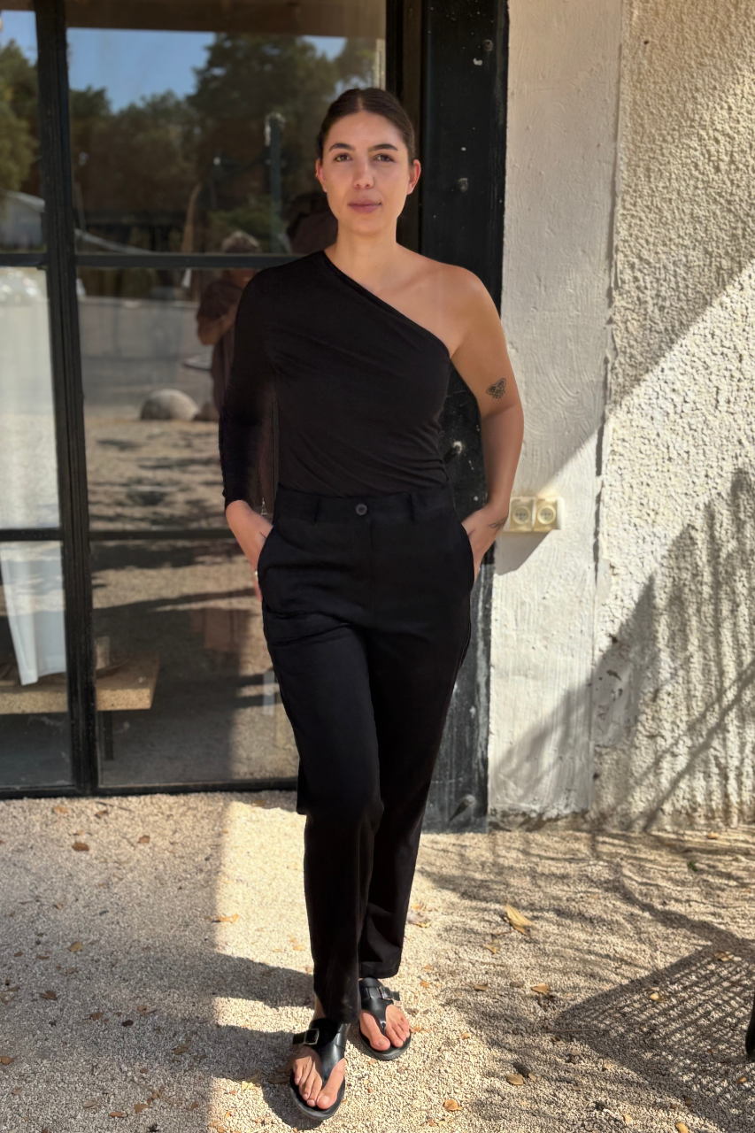 Suede pants black