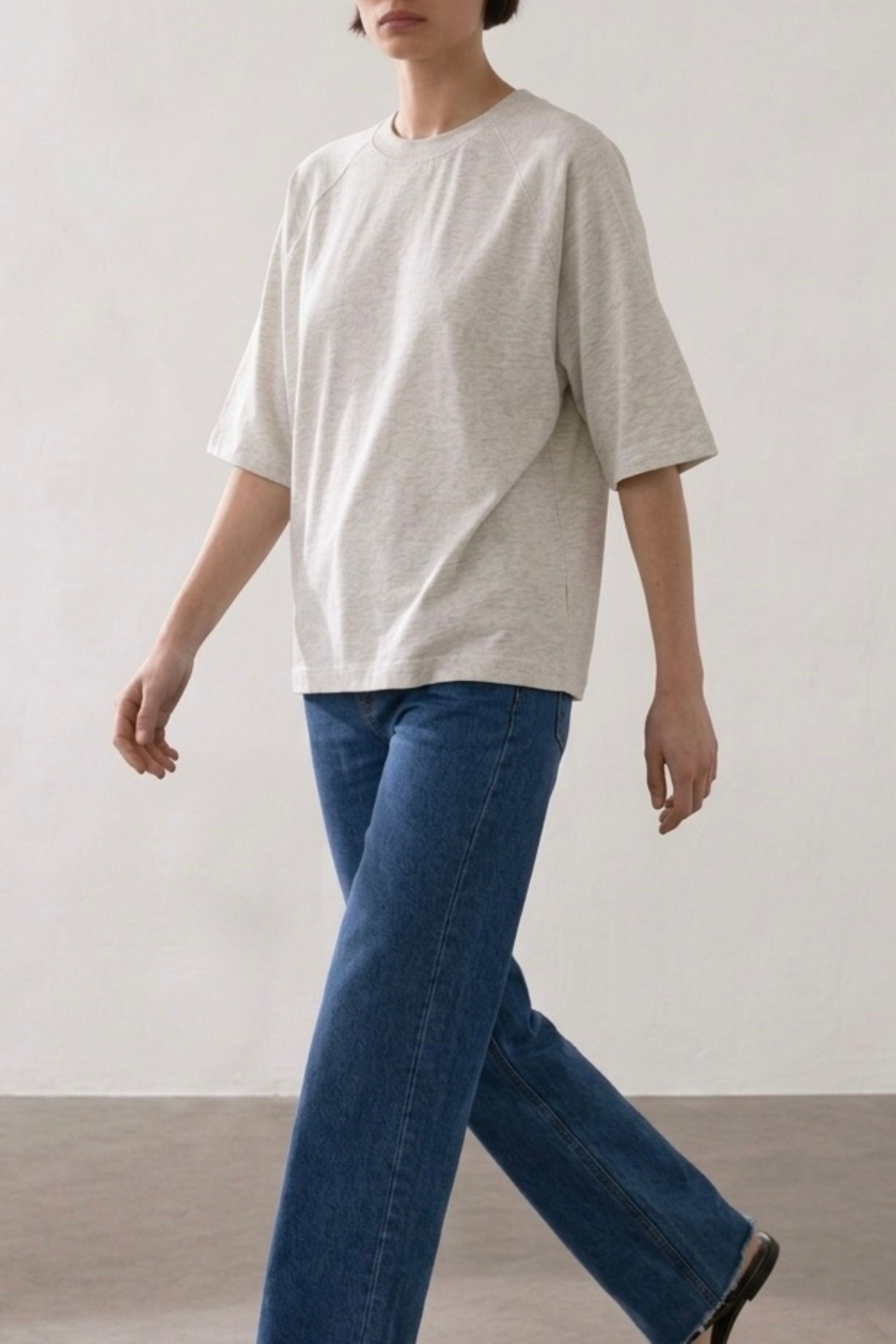 BOXY COTTON T melange
