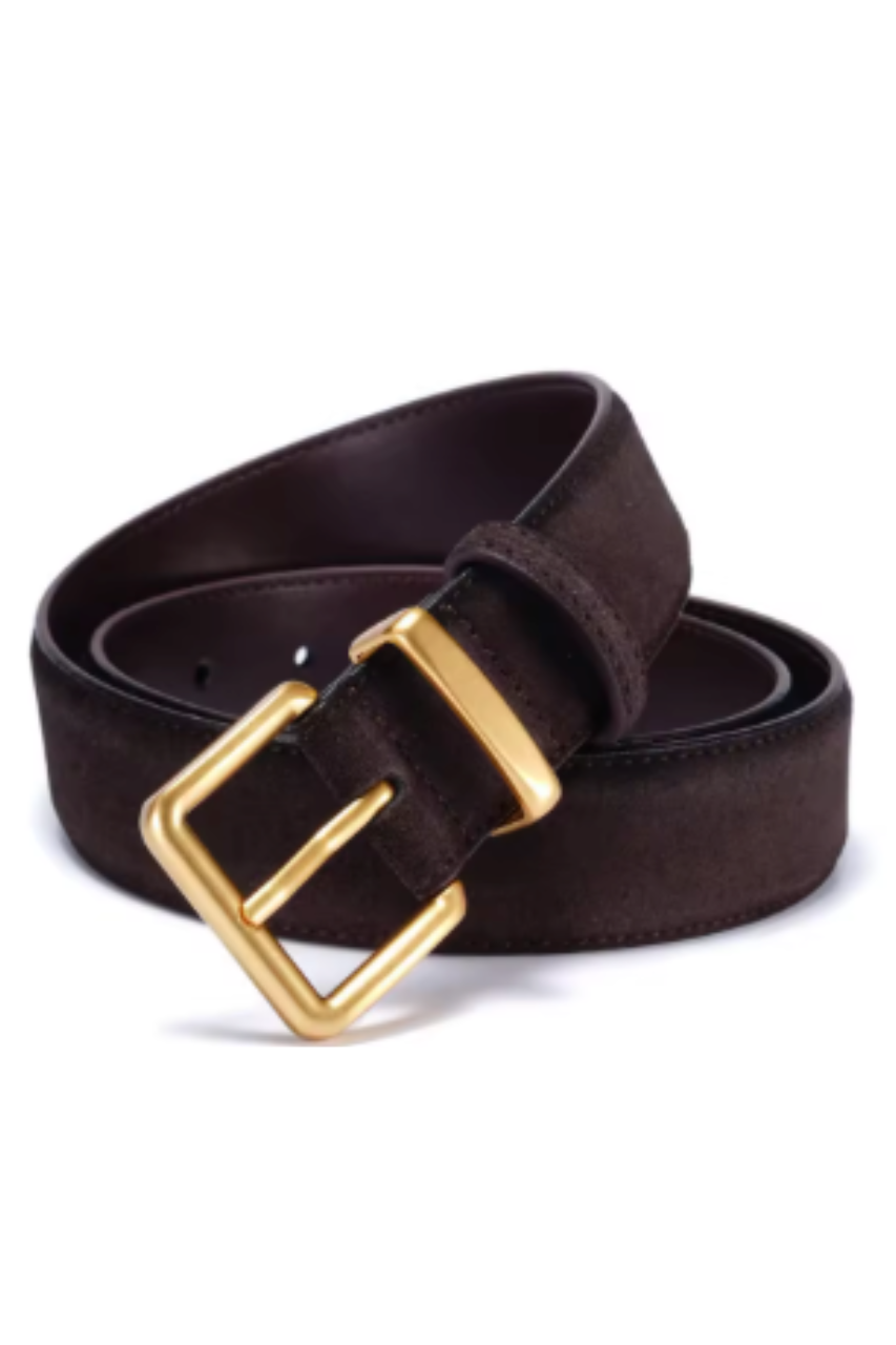 Suede belt chocolate
