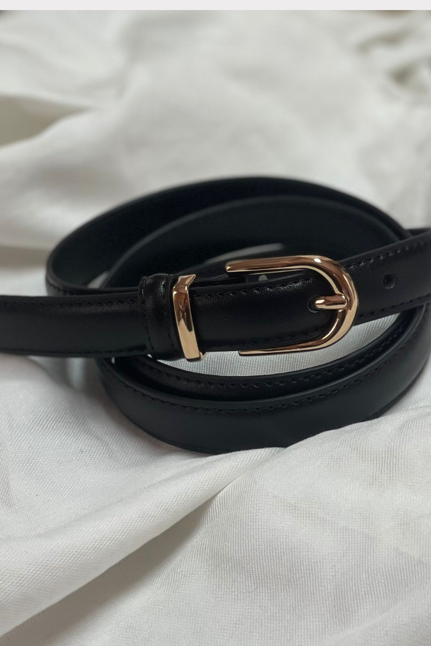 leather belt black
