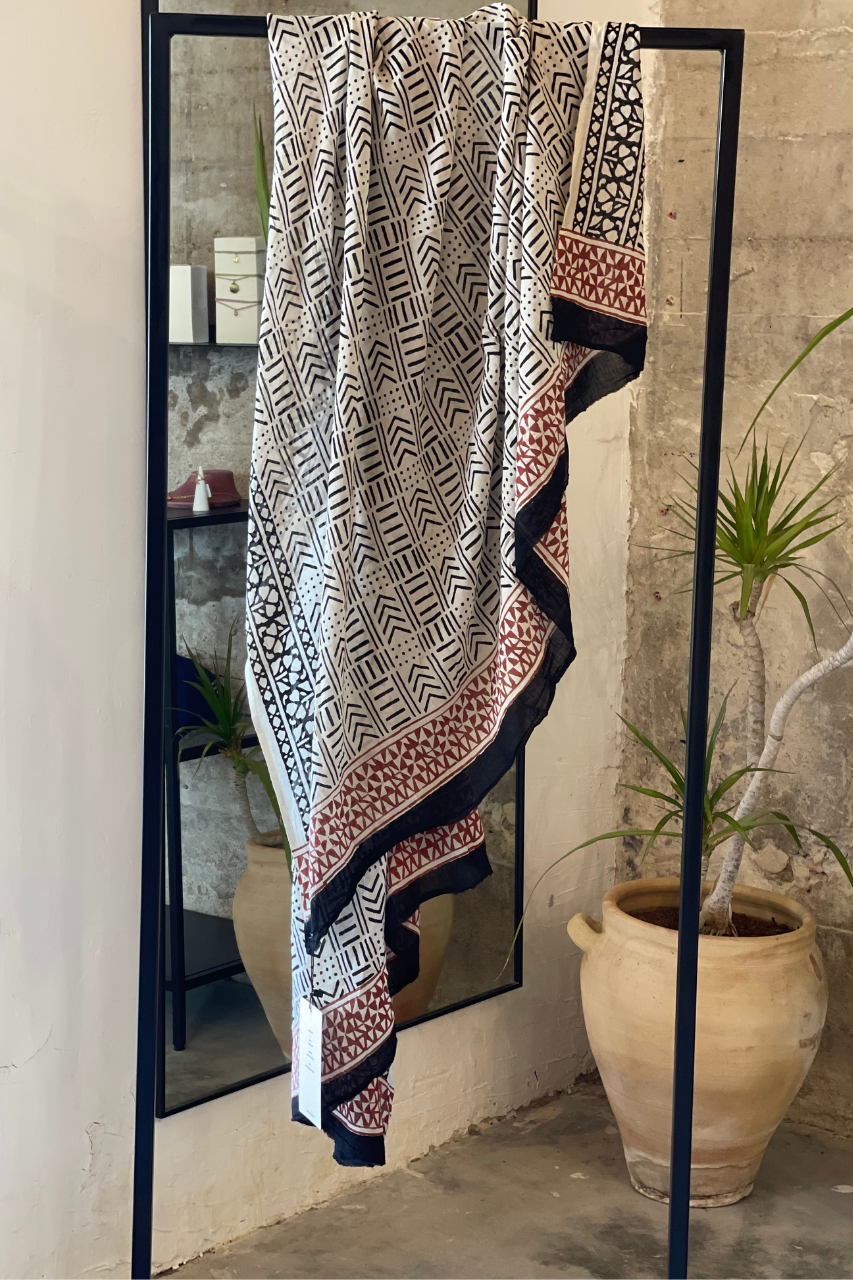 printed Sarong red