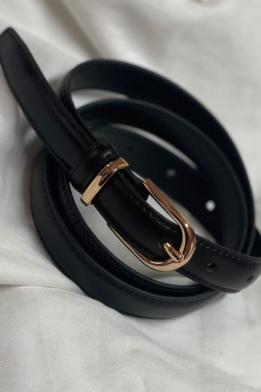 leather belt black