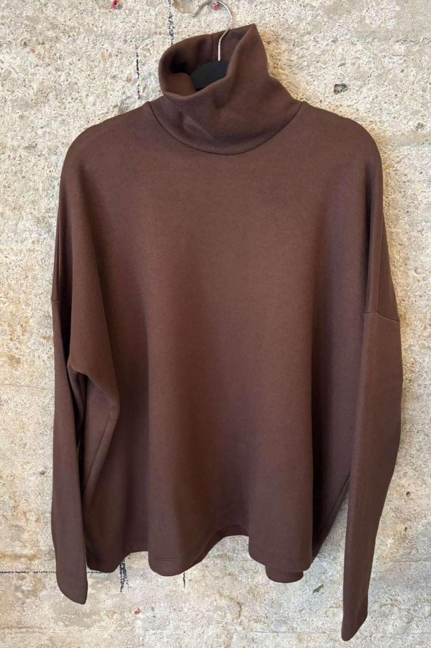 Cozy turtleneck top coffee