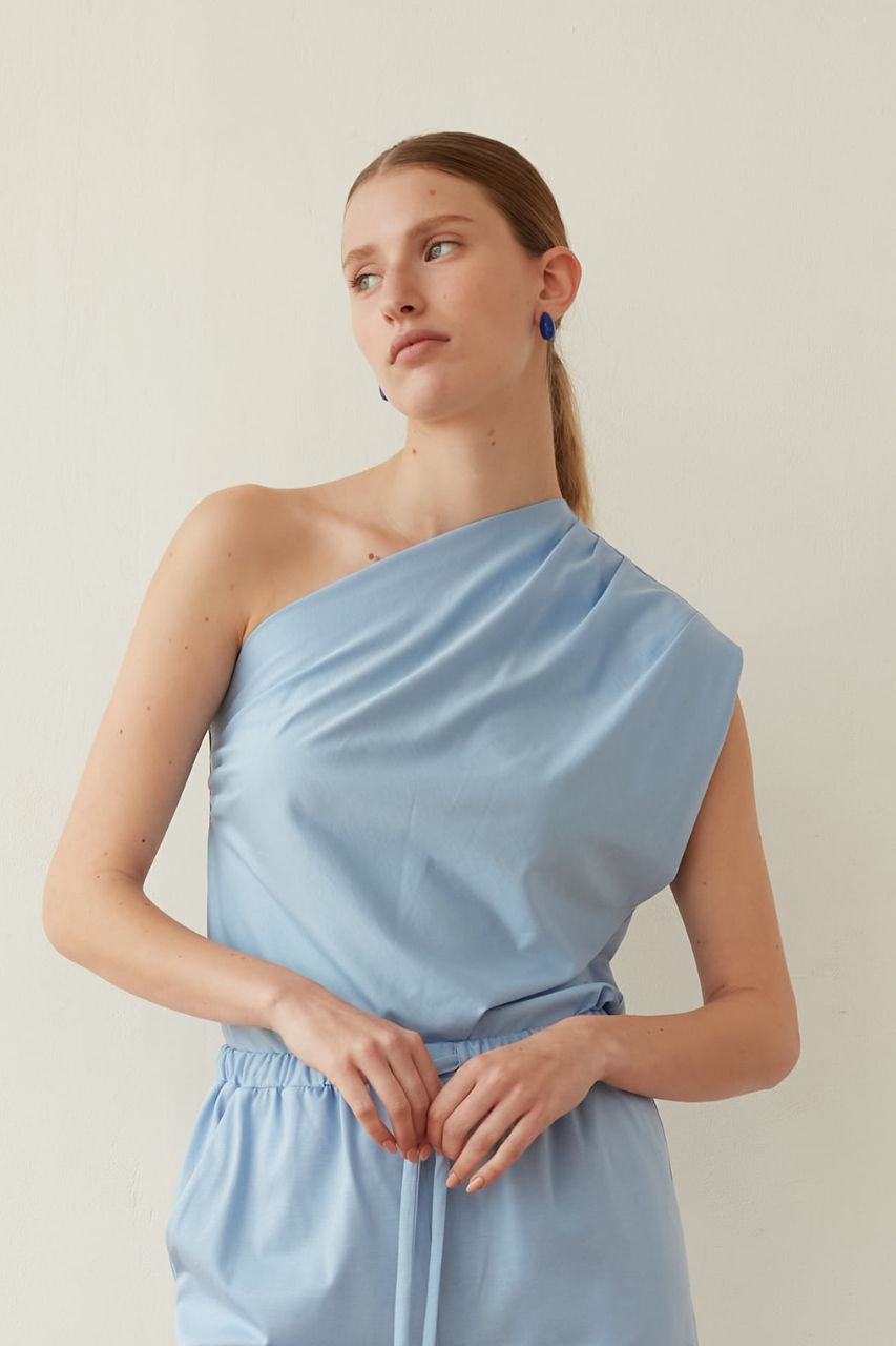 Ruby One Shoulder T ONE shoulder sky