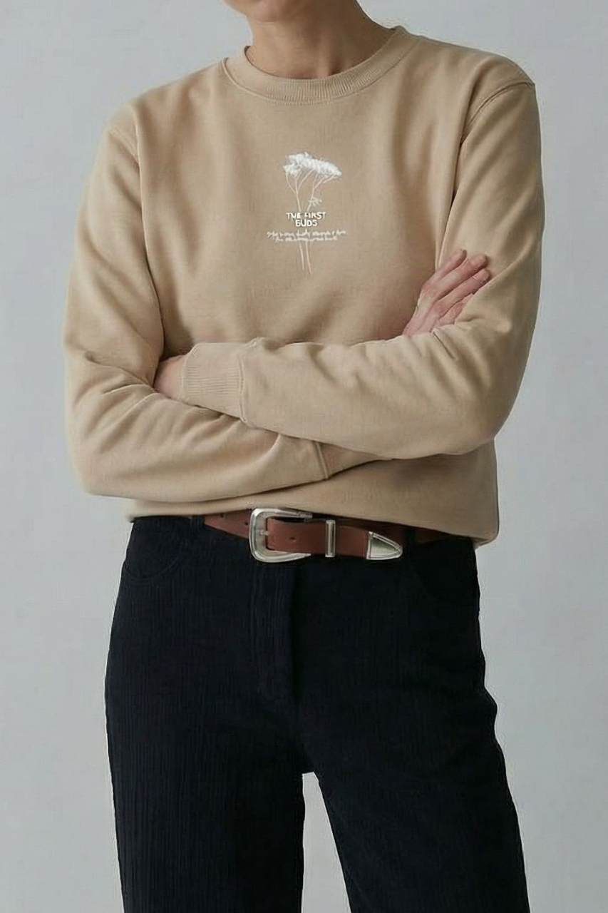 Printed sweatshirt beige