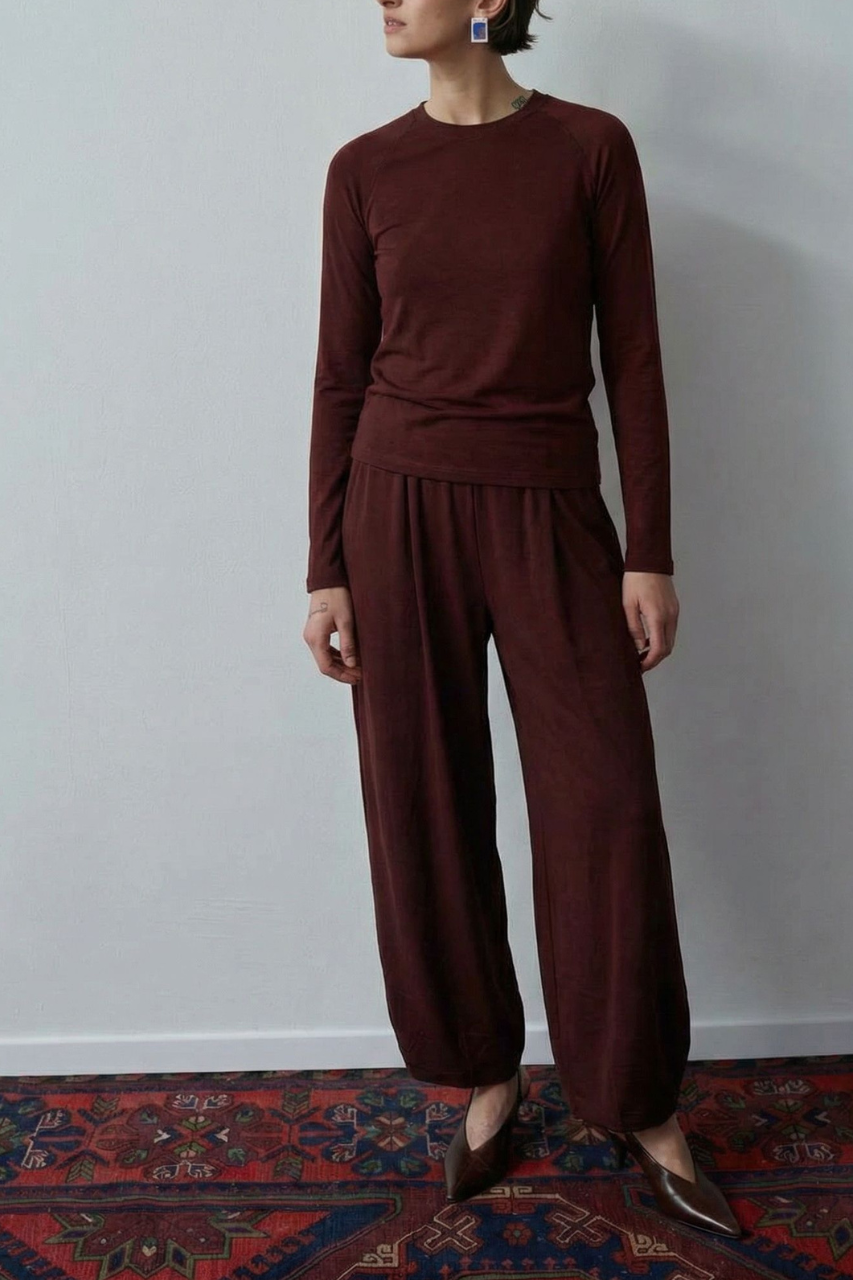 wide rib pants Cognac