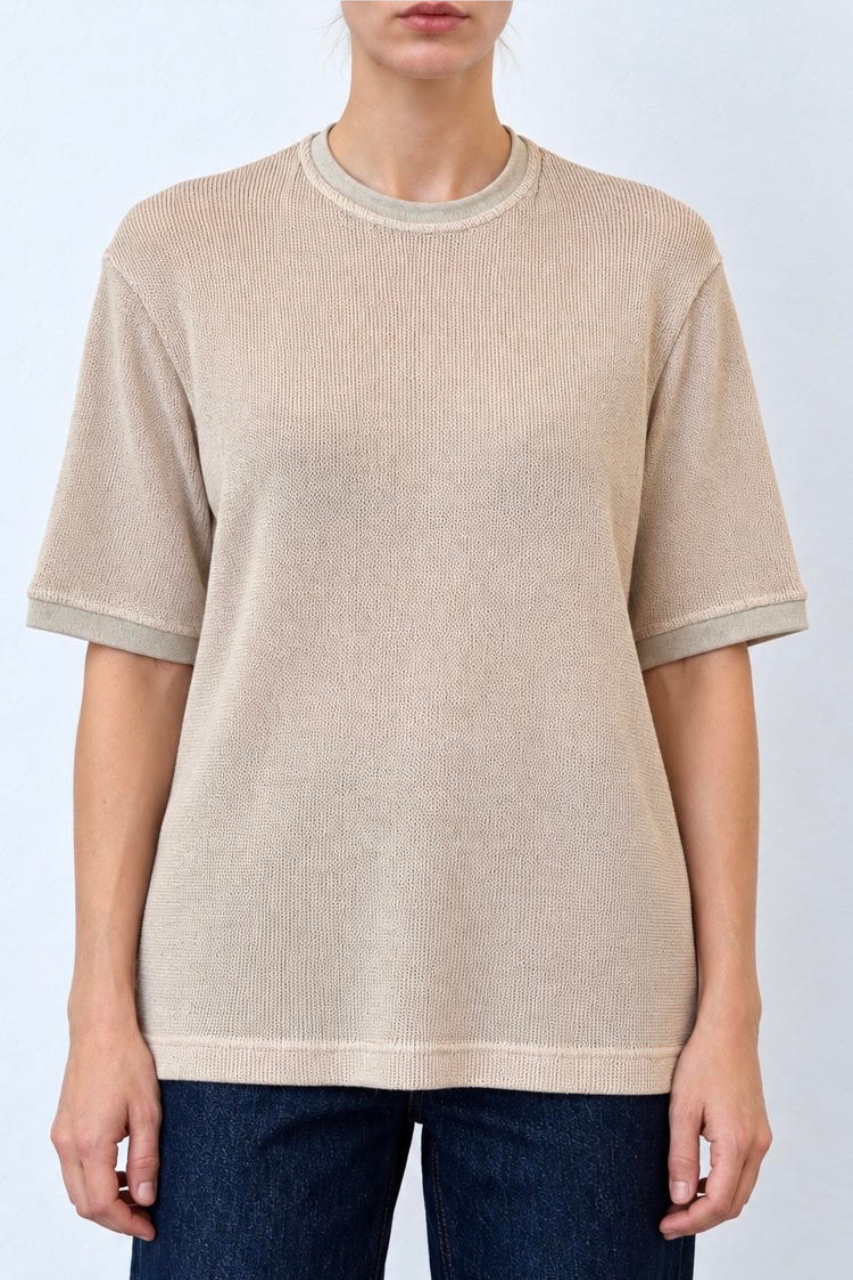 knit t shirt sand