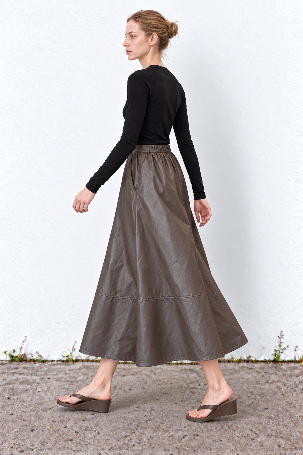 W Wide skirt Brown