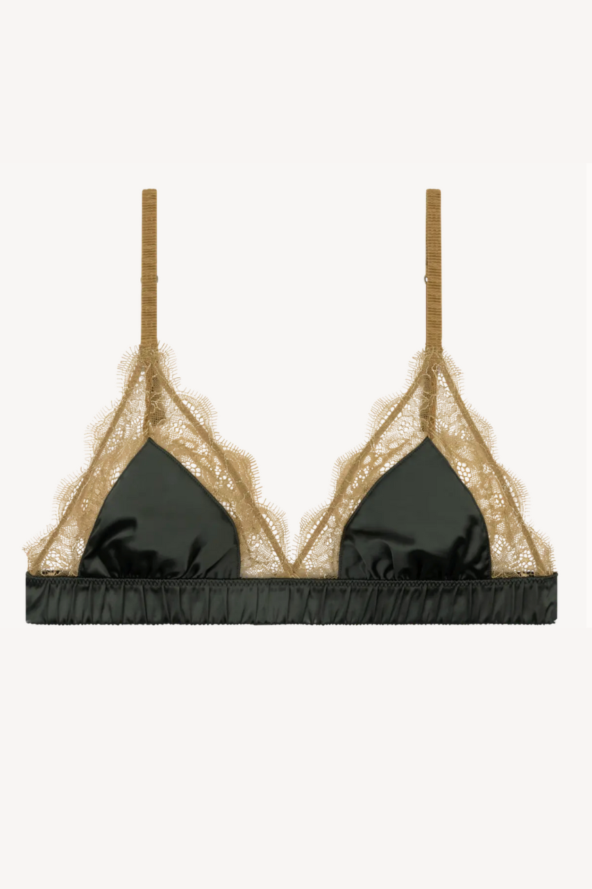 Love Lace bralette Dark green