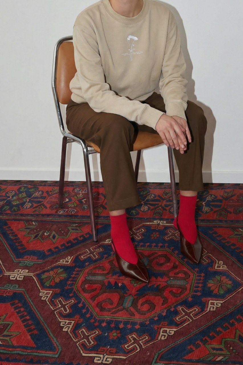 Printed sweatshirt beige