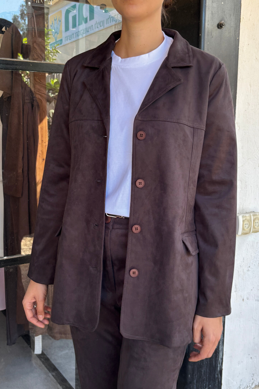 Suede jacket chocolate