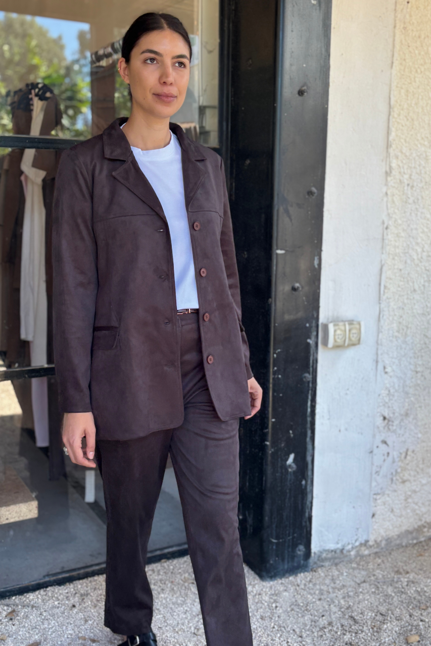 Suede pants chocolate