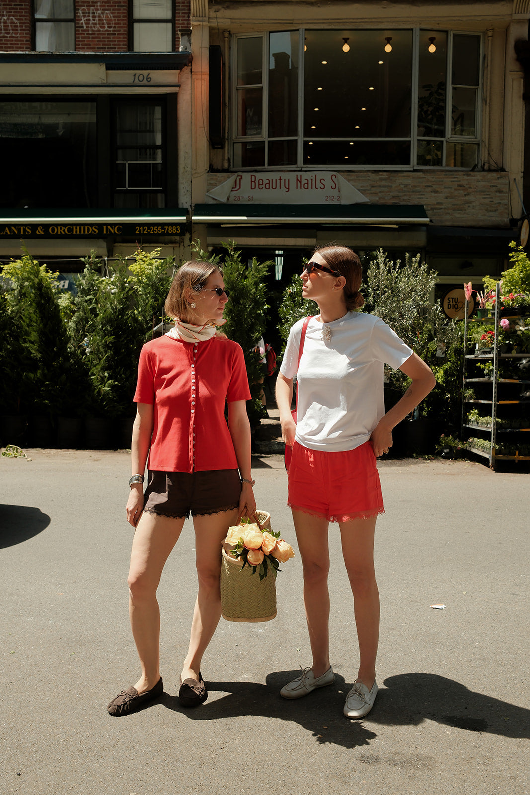 lace shorts red