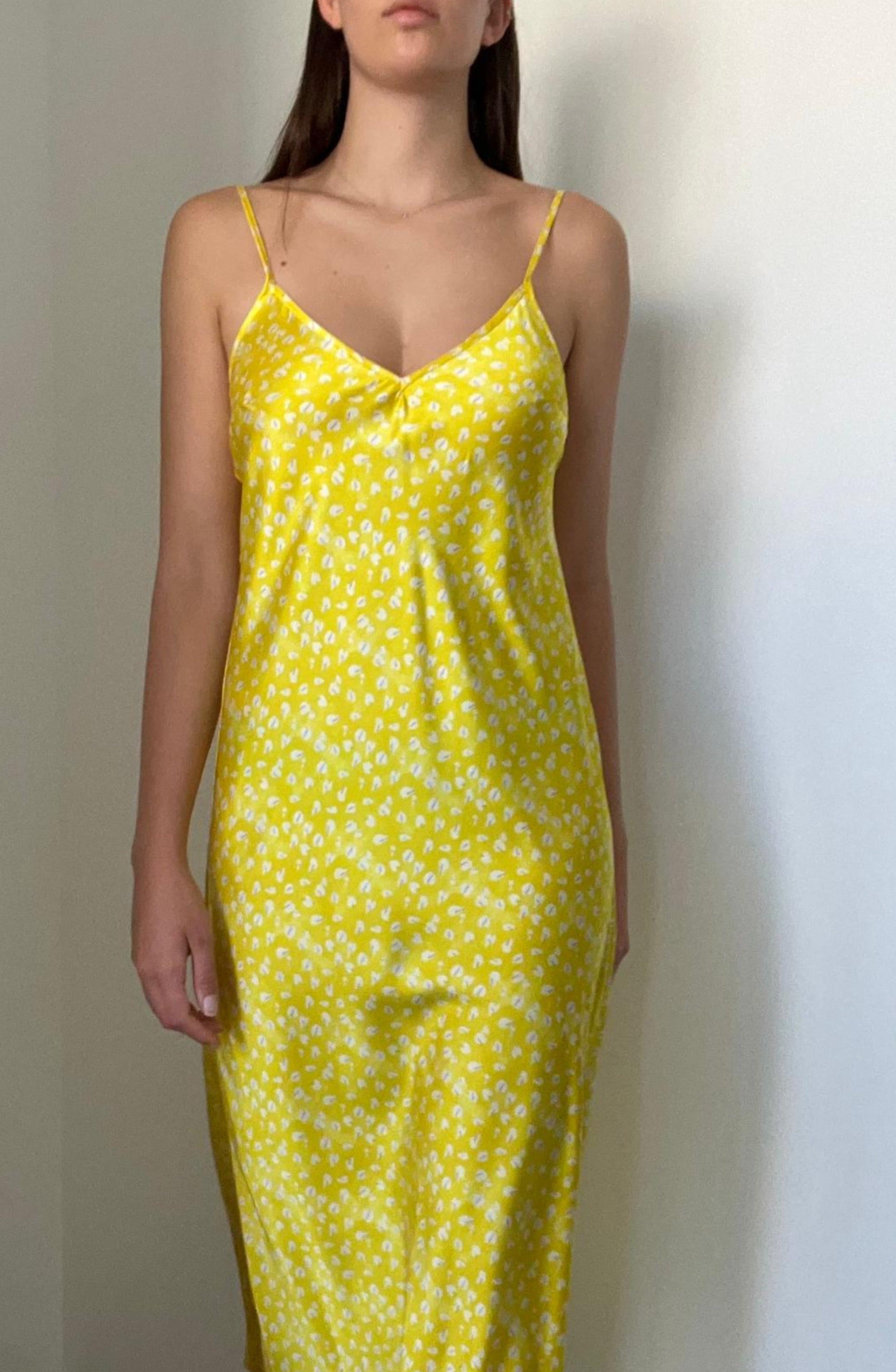 July dress printed Yellow