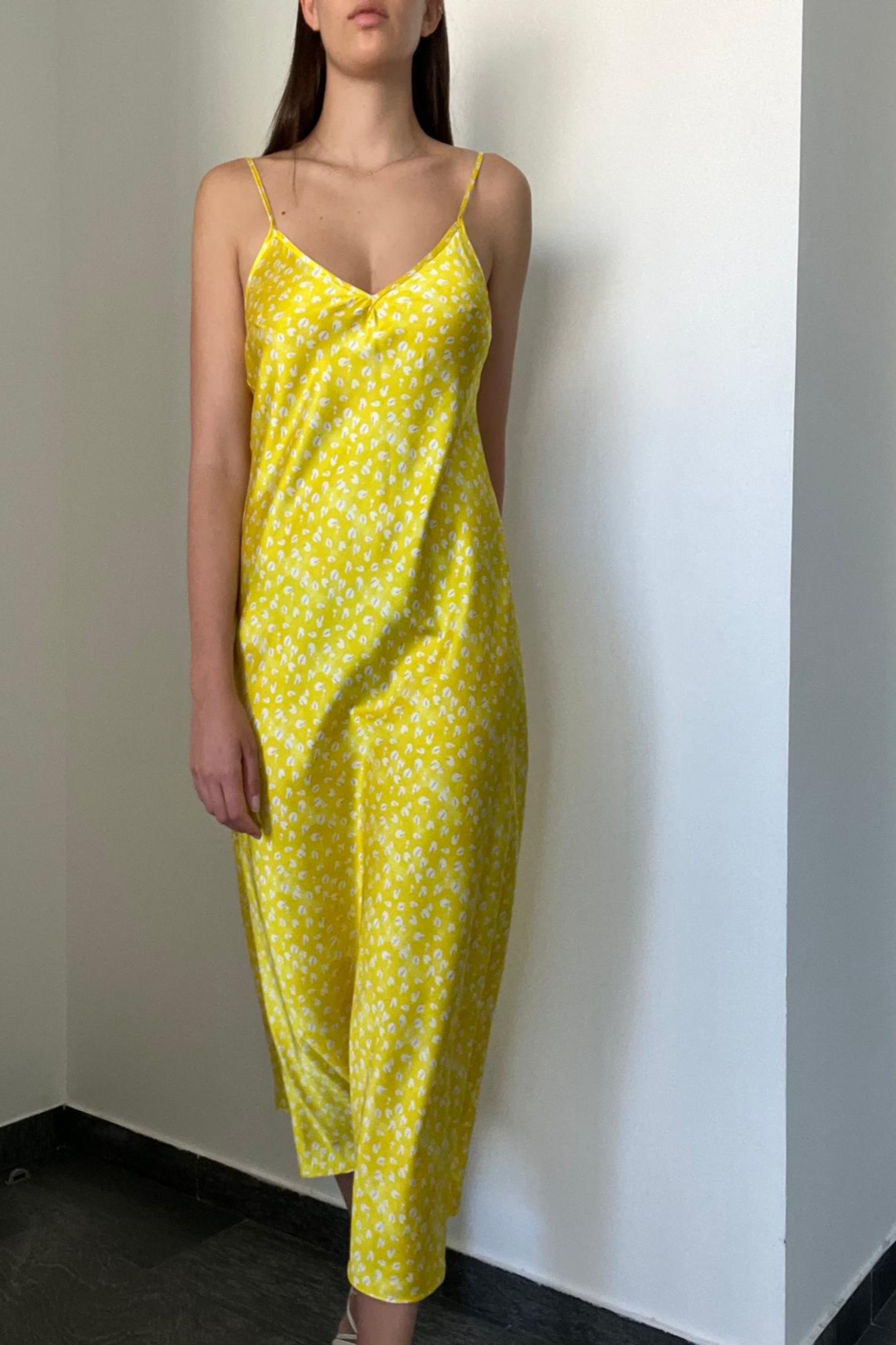 July dress printed Yellow